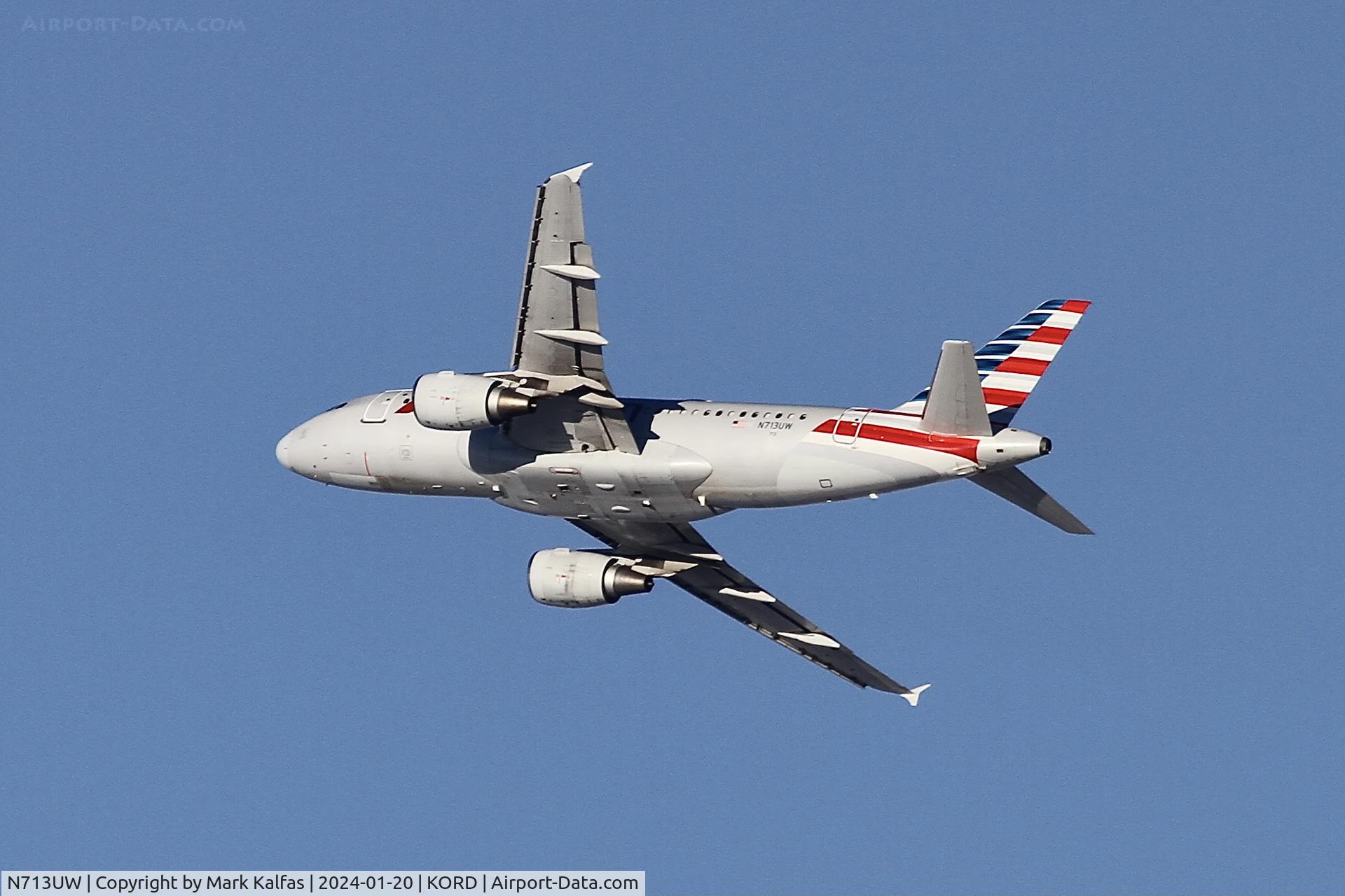 N713UW, 1999 Airbus A319-112 C/N 1040, A319 American Airlines AIRBUS INDUSTRIE A319-112 N713UW AAL2840 ORD-PHL