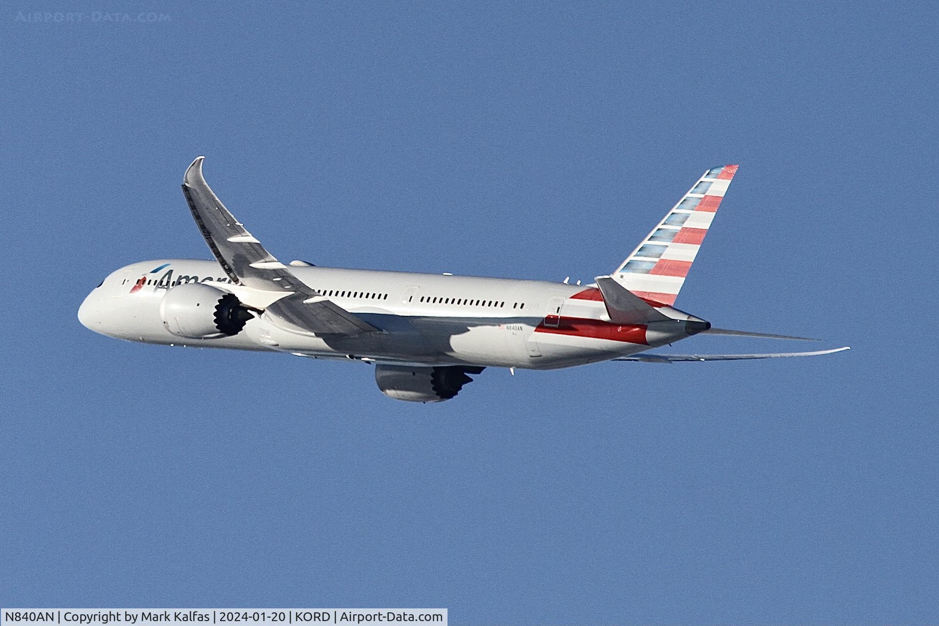 N840AN, 2019 Boeing 787-9 Dreamliner Dreamliner C/N 40656, B789 American Airlines Boeing 787-9 Dreamliner N840AN AAL2346 ORD-DFW