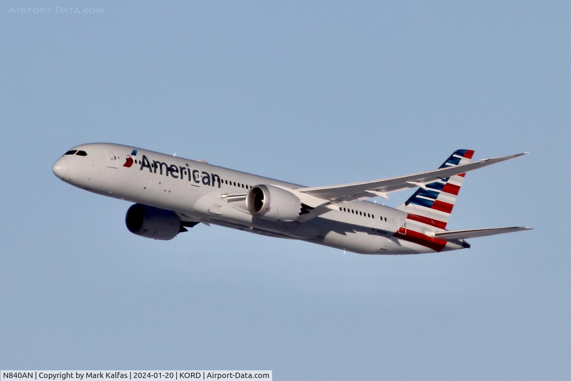 N840AN, 2019 Boeing 787-9 Dreamliner Dreamliner C/N 40656, B789 American Airlines Boeing 787-9 Dreamliner N840AN AAL2346 ORD-DFW
