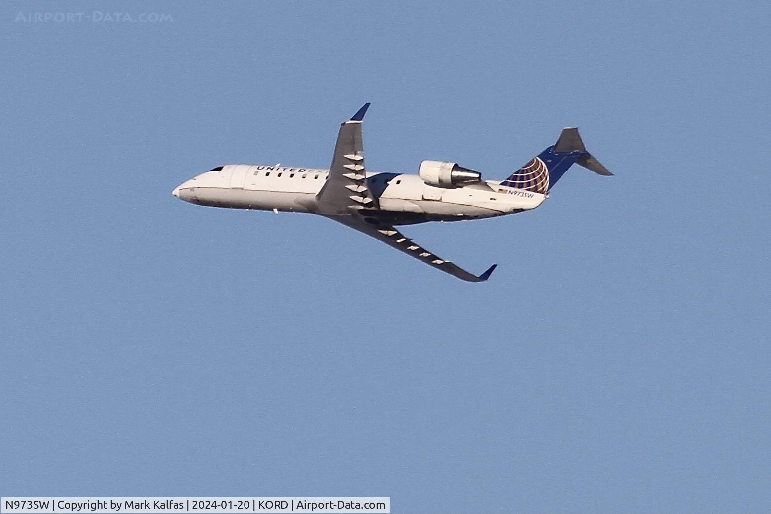 N973SW, 2004 Bombardier CRJ-200ER (CL-600-2B19) C/N 7949, CRJ2 SkyWest/United Express BOMBARDIER INC CL-600-2B19, N973SW SKW5564 ORD-SBN