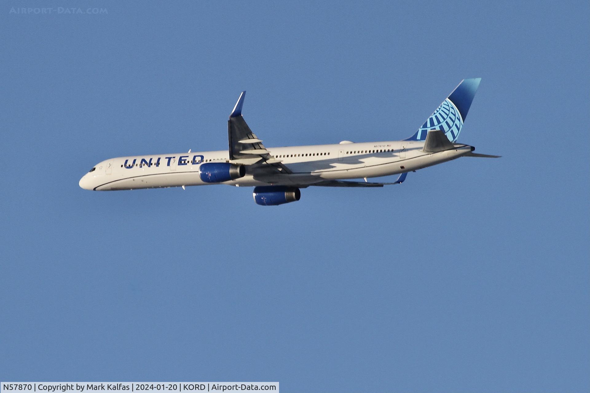 N57870, 2003 Boeing 757-33N C/N 33525, B753 United Airlines Boeing 757-33N N57870 UAL2095  ORD-LAX  Departing 28R