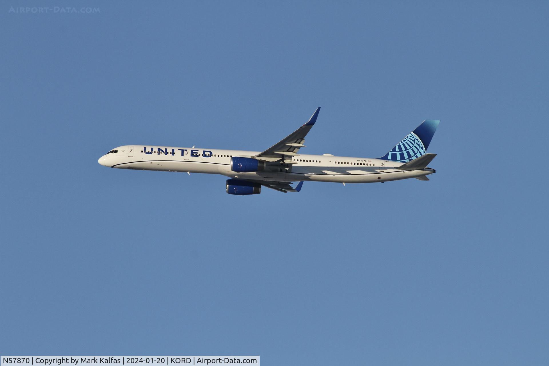 N57870, 2003 Boeing 757-33N C/N 33525, B753 United Airlines Boeing 757-33N N57870 UAL2095  ORD-LAX  Departing 28R