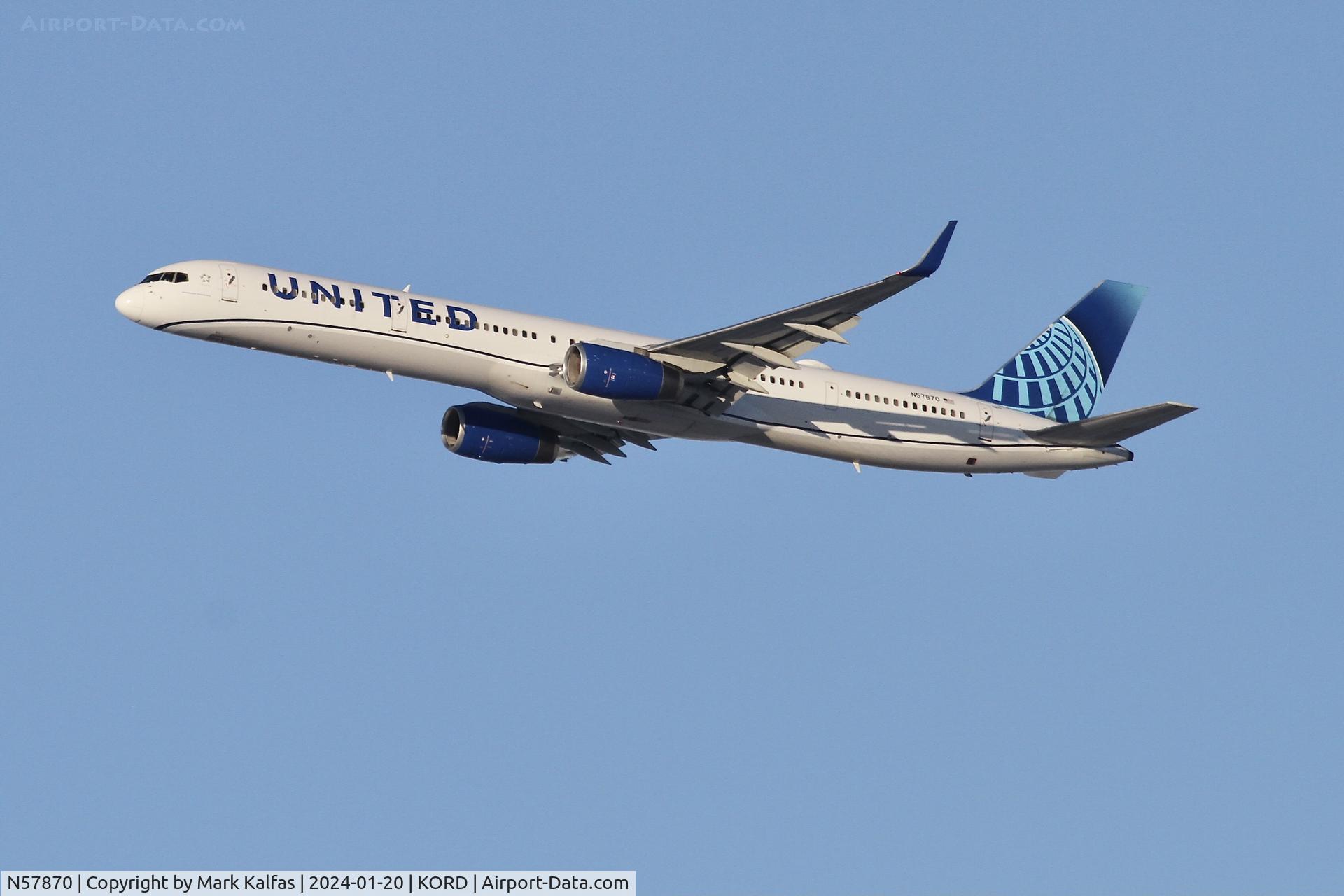 N57870, 2003 Boeing 757-33N C/N 33525, B753 United Airlines Boeing 757-33N N57870 UAL2095  ORD-LAX  Departing 28R
