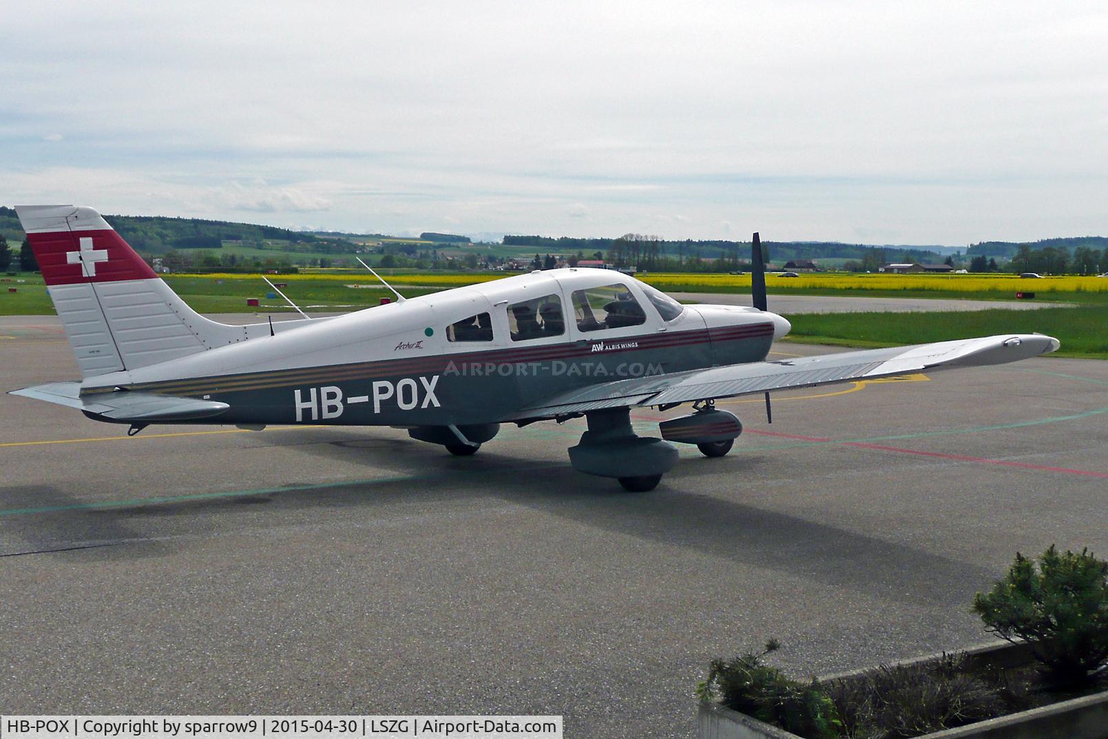 HB-POX, 1992 Piper PA-28-181 Archer II C/N 2890159, At Grenchen. HB-registered since 1993-03-11
