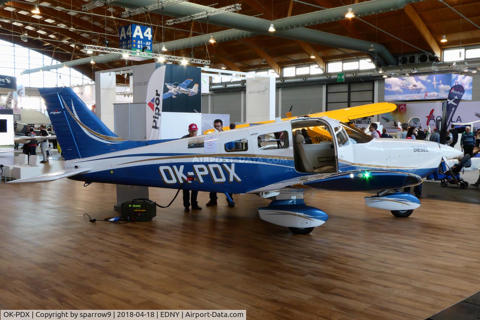 OK-PDX, 2016 Piper PA-28-181 Archer DX C/N 28-43828, Aero Friedrichshafen 2018. Coverted to Diesel-engine.