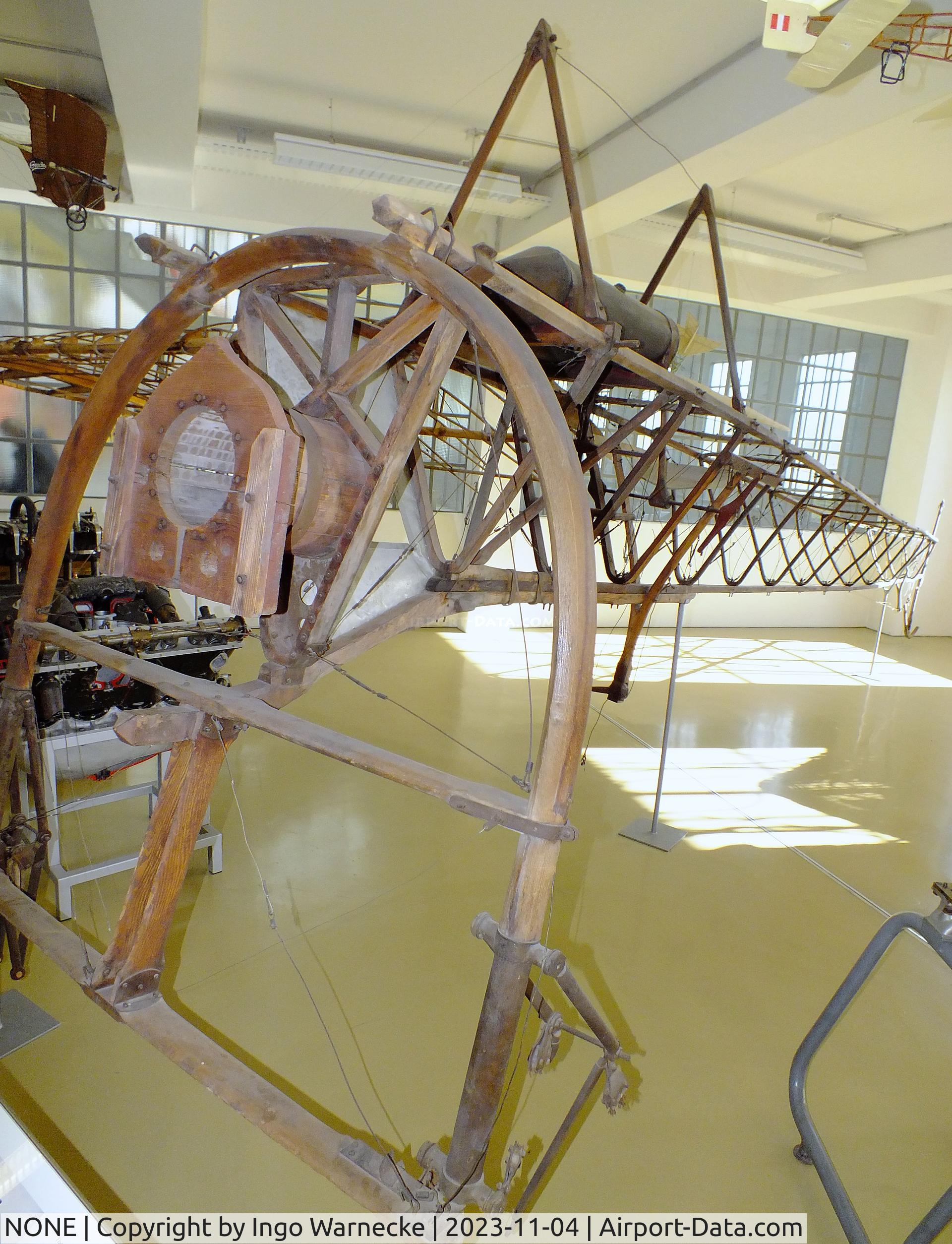 NONE, 1910 Karl Vollmoeller 1910 C/N 01, Karl Vollmoeller 1910 monoplane (fuselage/starboard wing skeleton only, minus tail/engine/wheels) at the Flugwerft Schleißheim of Deutsches Museum, Oberschleißheim