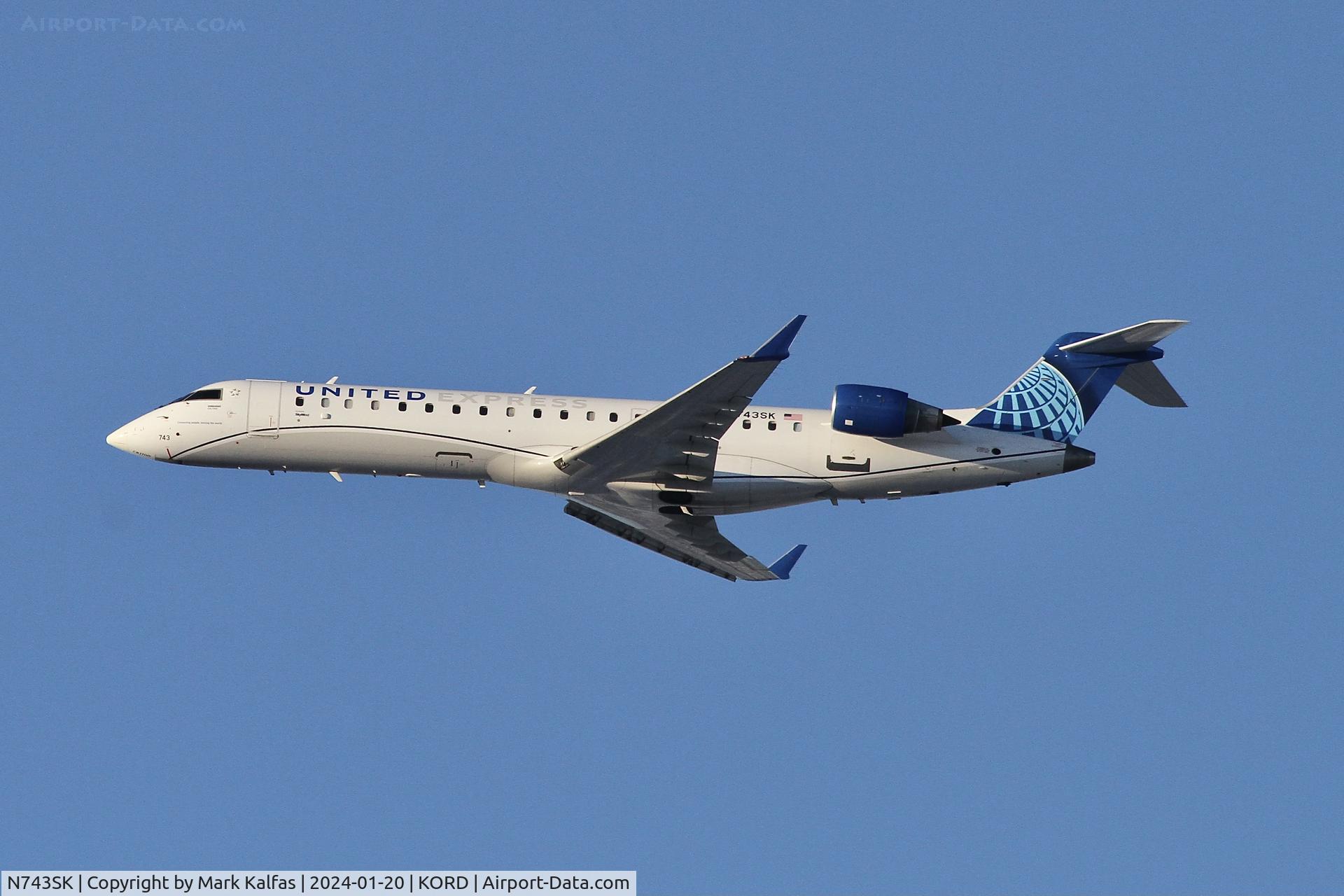 N743SK, 2005 Canadair CL-600-2C10 Regional Jet CRJ-700 C/N 10199, CRJ7 SkyWest United Express Canadair Regional Jet CRJ-700 N743SK SKW5800  ORD-ASE