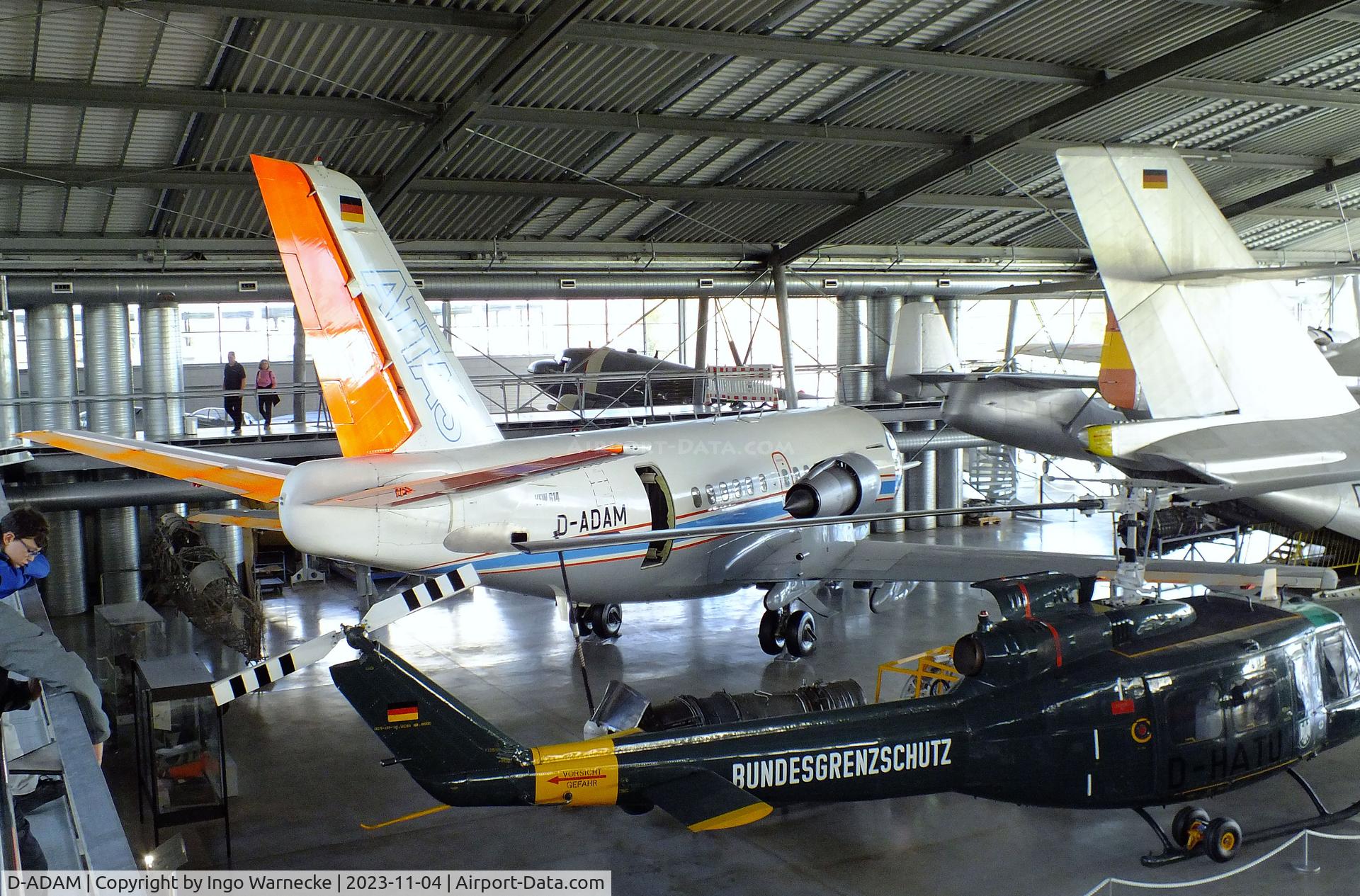 D-ADAM, 1978 VFW-Fokker VFW-614 C/N G17, VFW 614 ATTAS (Advanced Technologies Testing Aircraft System) at the Flugwerft Schleißheim of Deutsches Museum, Oberschleißheim