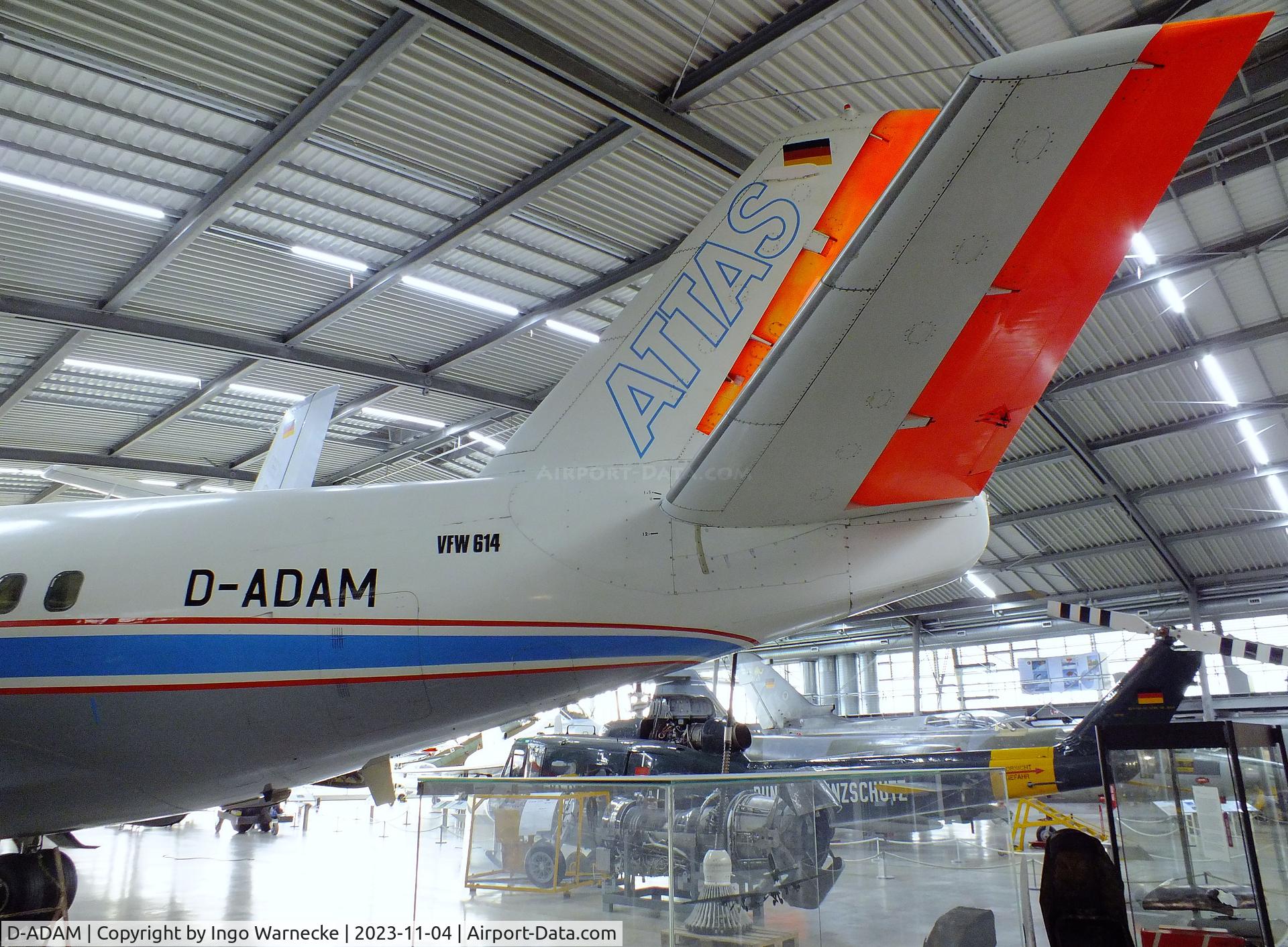 D-ADAM, 1978 VFW-Fokker VFW-614 C/N G17, VFW 614 ATTAS (Advanced Technologies Testing Aircraft System) at the Flugwerft Schleißheim of Deutsches Museum, Oberschleißheim