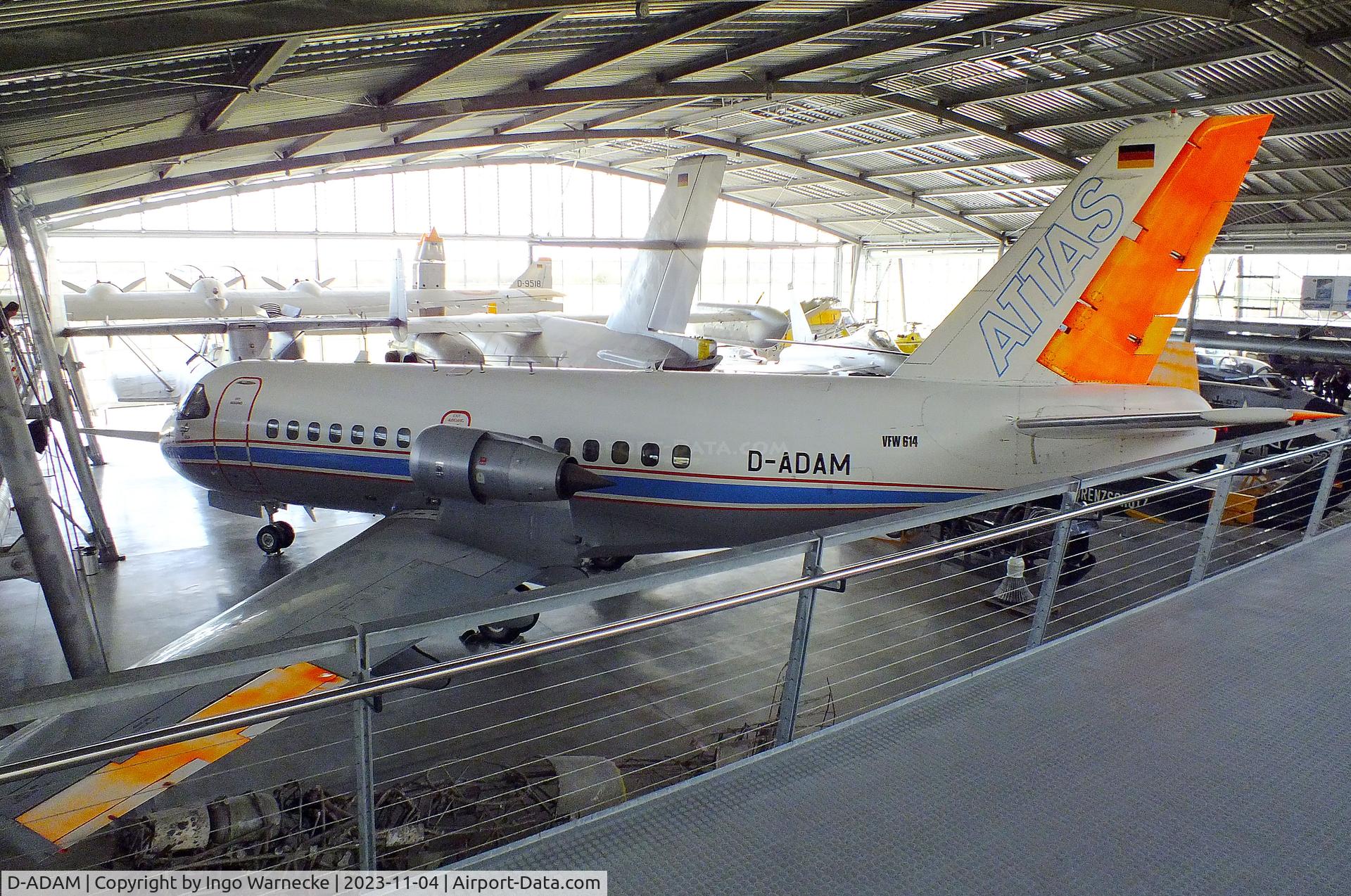 D-ADAM, 1978 VFW-Fokker VFW-614 C/N G17, VFW 614 ATTAS (Advanced Technologies Testing Aircraft System) at the Flugwerft Schleißheim of Deutsches Museum, Oberschleißheim