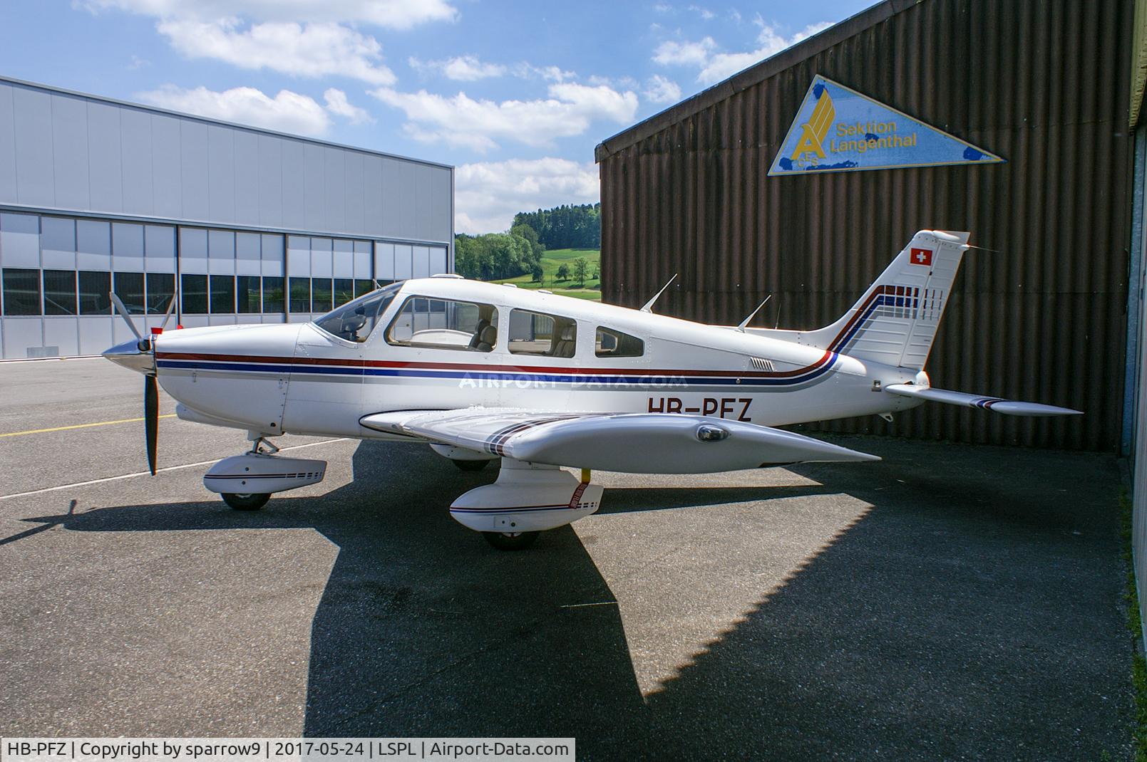 HB-PFZ, 1980 Piper PA-28-236 Dakota C/N 28-8111033, At Langenthal-Bleienbach.HB-registered since 1981-02-27.