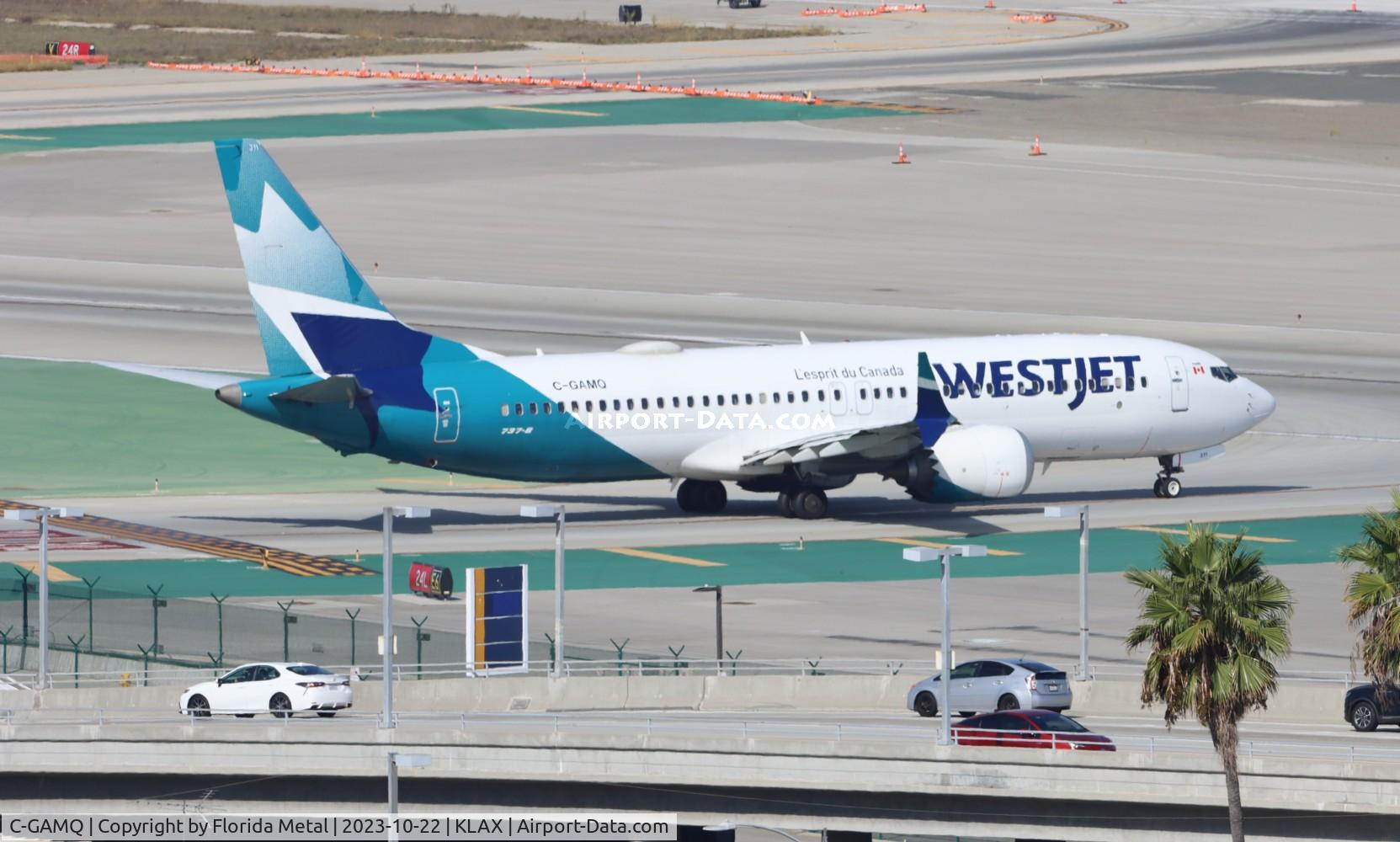 C-GAMQ, 2018 Boeing 737 MAX 8 C/N 60518, WJA 737-8 zx LAX-YWG