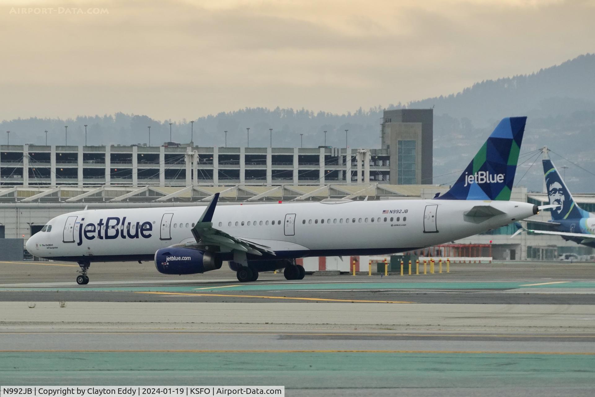 N992JB, 2018 Airbus A321-231 C/N 8178, SFO 2024.