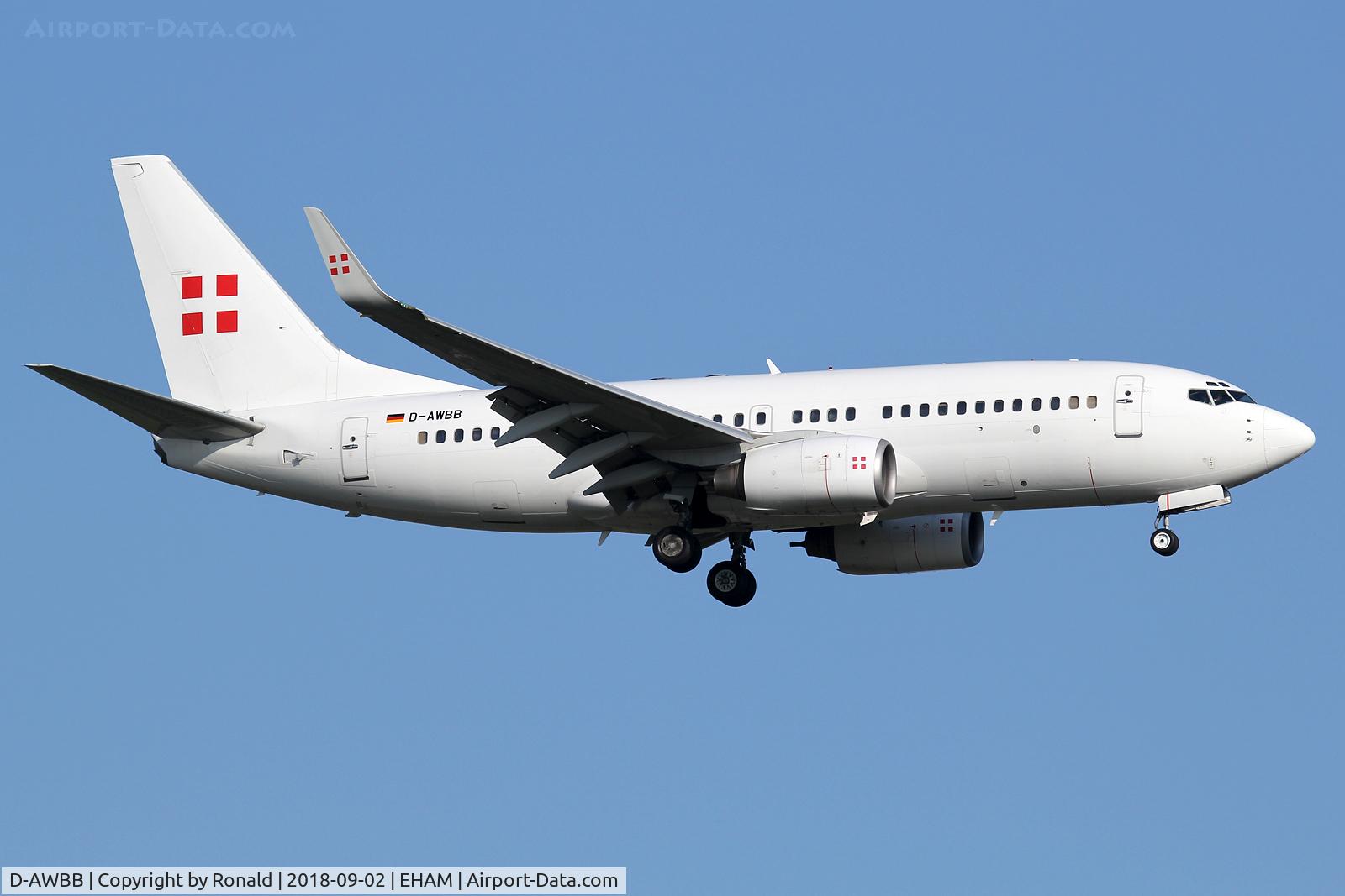 D-AWBB, 1999 Boeing 737-7CN BBJ C/N 30752, at spl