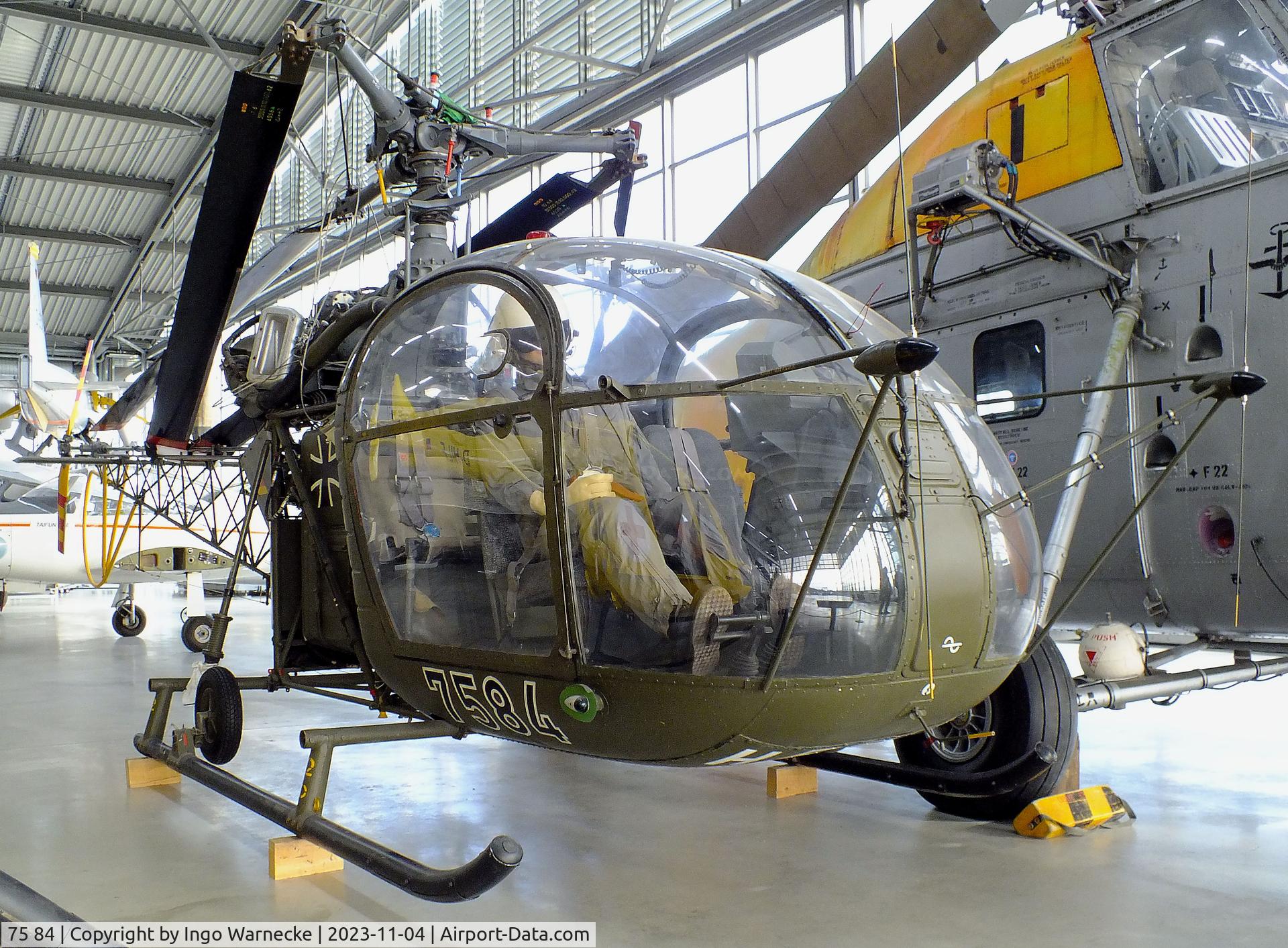 75 84, Sud SE-3130 Alouette II C/N 1497/C242, SNCASE SE.3130 Alouette II at the Flugwerft Schleißheim of Deutsches Museum, Oberschleißheim