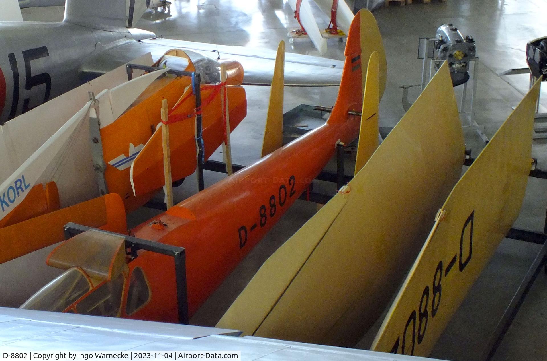 D-8802, 1951 Dittmar Condor IV C/N 24/53, Schmetz / Dittmar Condor IV (wings dismounted, crated) at the Flugwerft Schleißheim of Deutsches Museum, Oberschleißheim