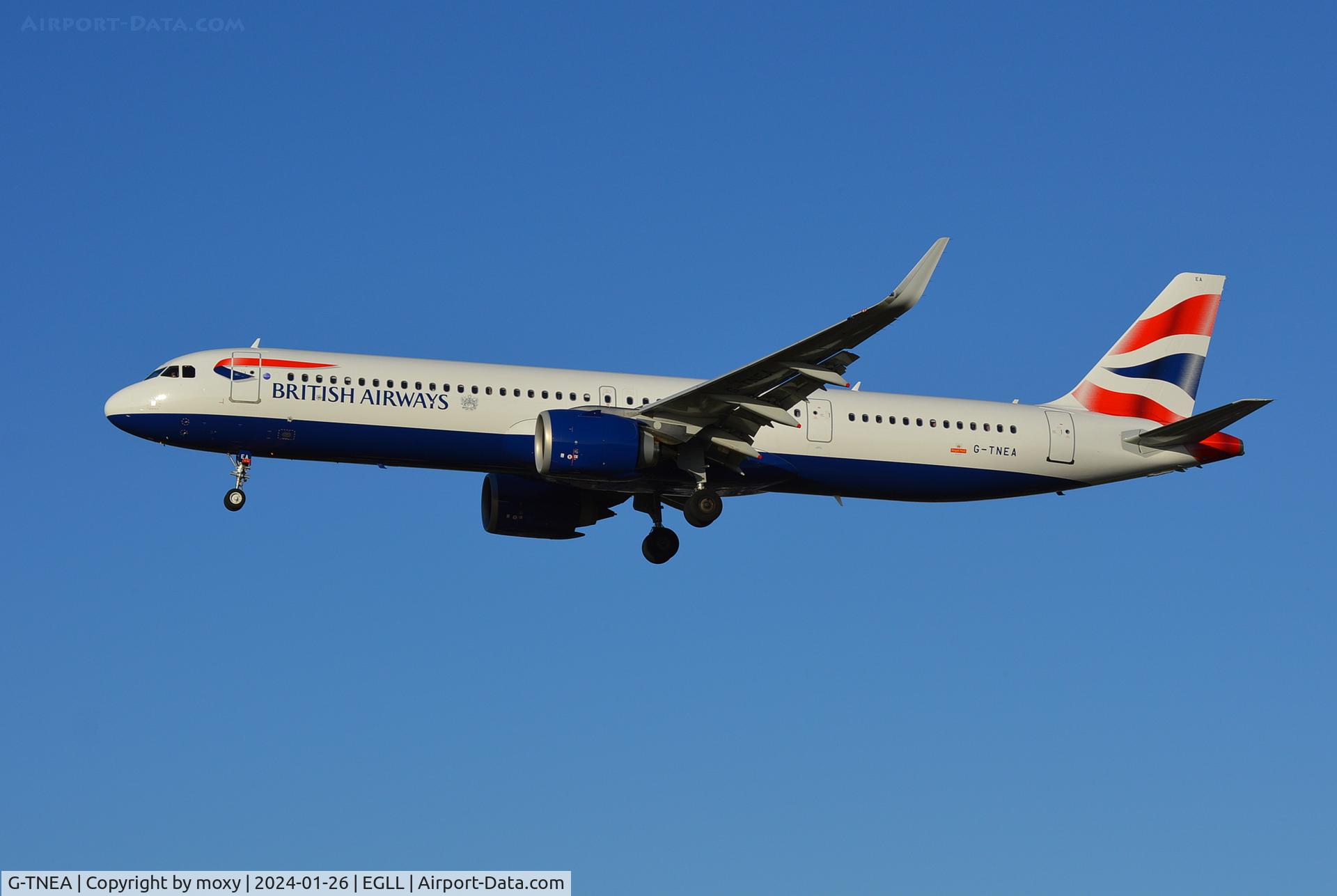 G-TNEA, 2023 Airbus A321-251NX C/N 11603, Airbus A321-251NX landing London Heathrow.
