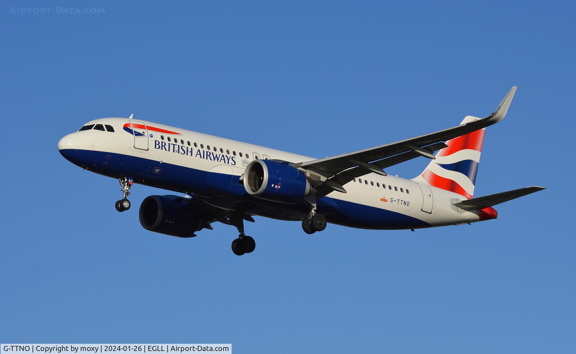 G-TTNO, 2020 Airbus A320-251N C/N 10388, Airbus A320-251N landing London Heathrow.