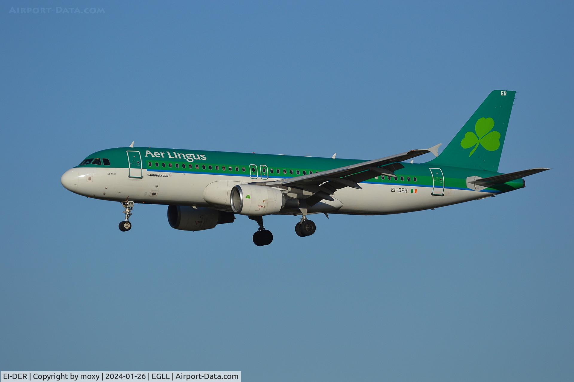 EI-DER, 2005 Airbus A320-214 C/N 2583, Airbus A320-214 landing at London Heathrow.