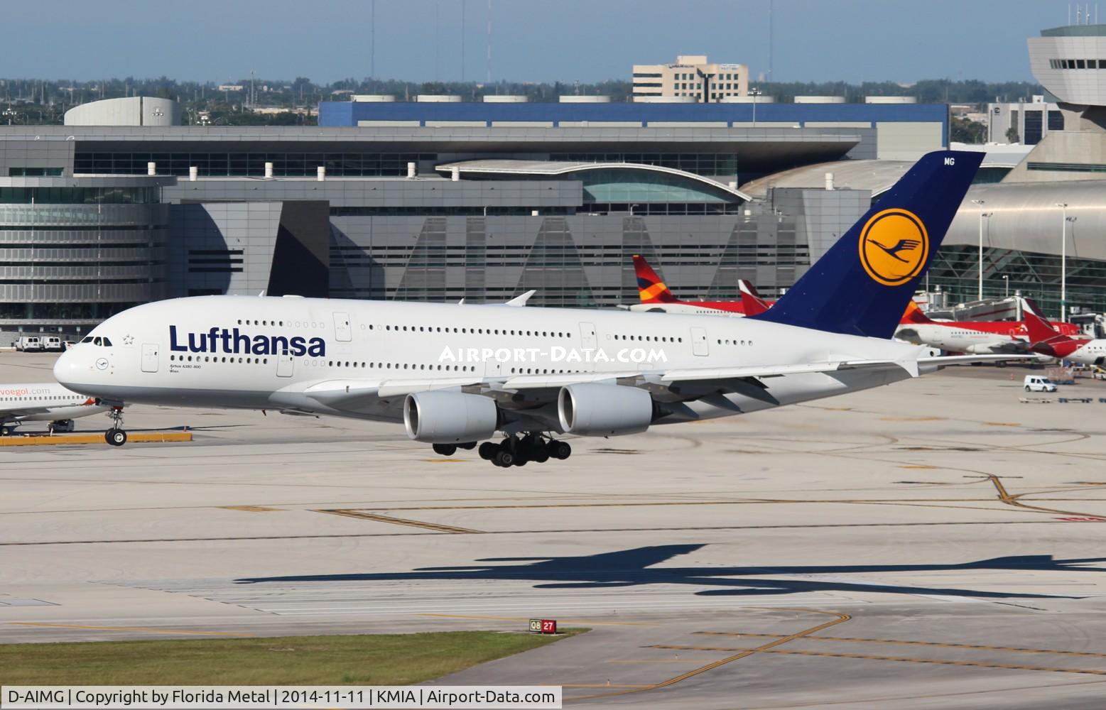 D-AIMG, 2011 Airbus A380-841 C/N 069, DLH A380 zx EDDF-MIA
