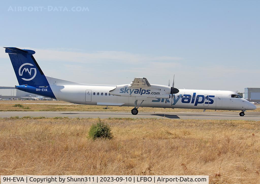 9H-EVA, 2009 De Havilland Canada DHC-8-402Q Dash 8 C/N 4237, Taxiing holding point rwy 14L for departure