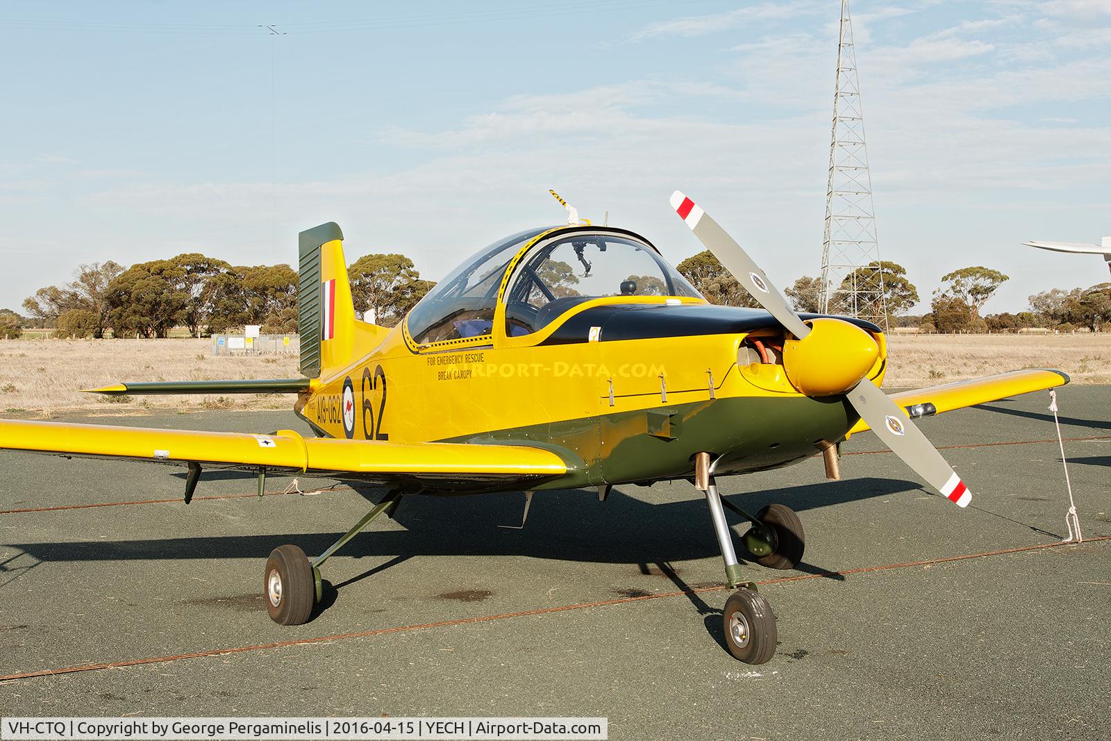 VH-CTQ, 1975 Pacific CT-4A Airtrainer C/N 062, Antique Aeroplane Assn of Australia National Fly-in.
