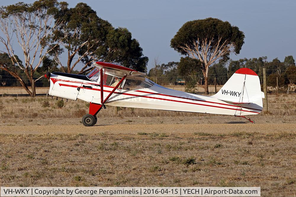 VH-WKY, 1952 Auster J-5F Aiglet Trainer C/N 2784, Antique Aeroplane Assn of Australia National Fly-in.