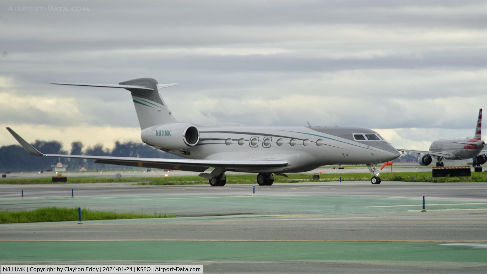 N811MK, 2021 Gulfstream Aerospace Corp. GVI (650ER) C/N 6453, SFO 2024.