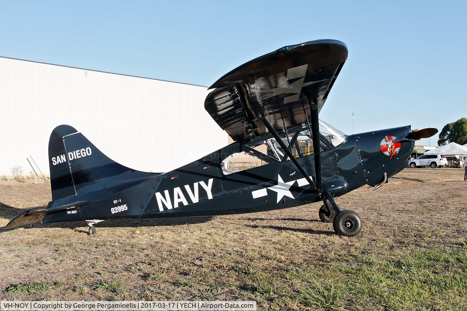 VH-NOY, 1945 Stinson L-5E-1 Sentinel C/N 76-3995, Antique Aeroplane Assn of Australia National Fly-in.