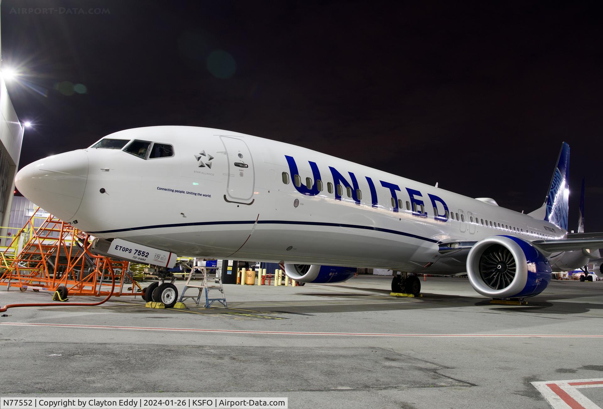 N77552, 2023 Boeing 737 MAX 9 C/N 67179, SFO 2024.