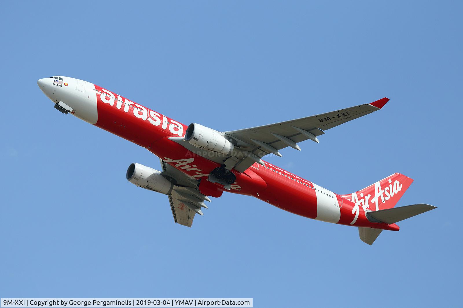 9M-XXI, 2013 Airbus A330-343X C/N 4011, Departing runway 18.
