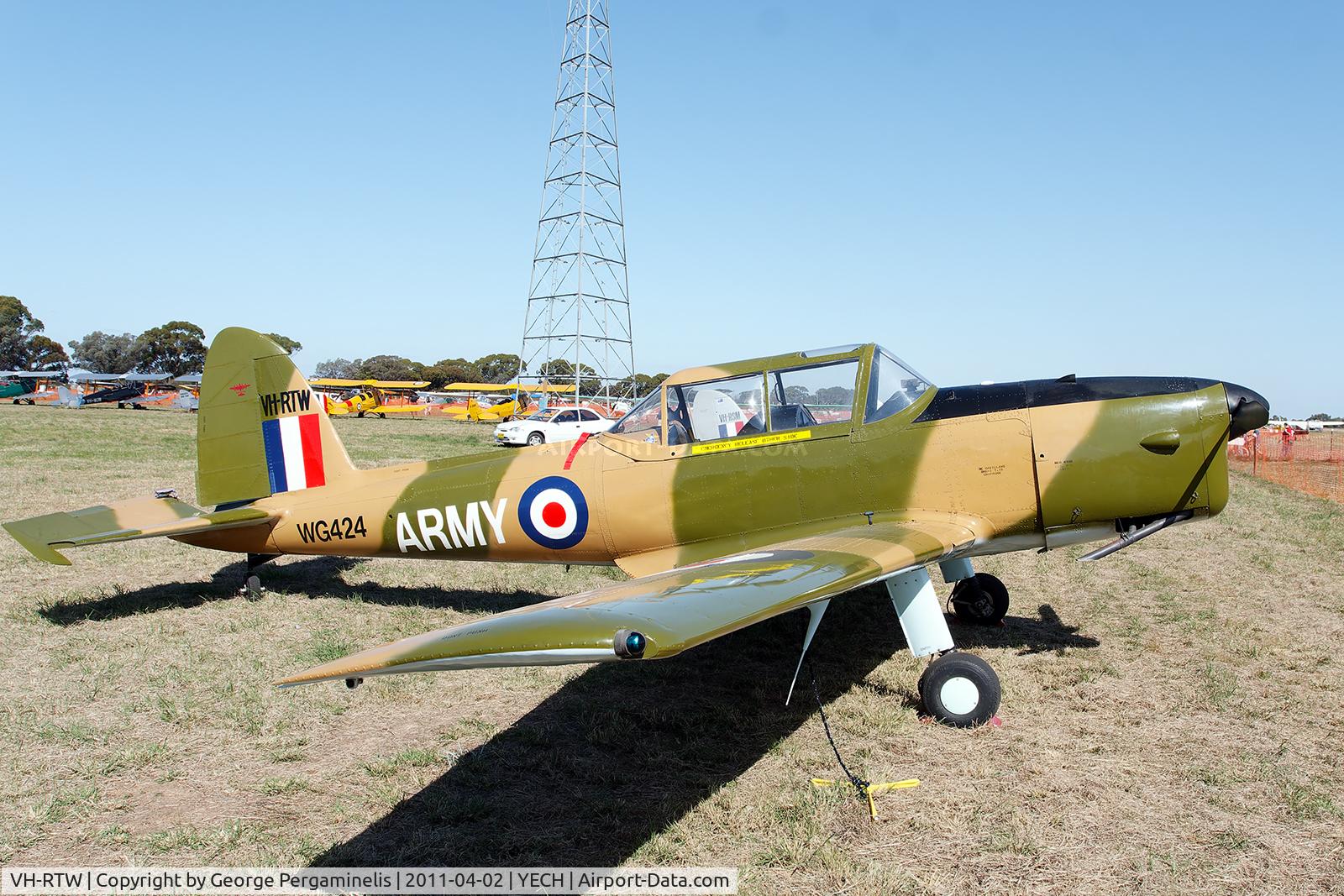 VH-RTW, 1951 De Havilland DHC-1 Chipmunk T.10 C/N C1/0498-DHB.f366, Antique Aeroplane Assn of Australia National Fly-in.