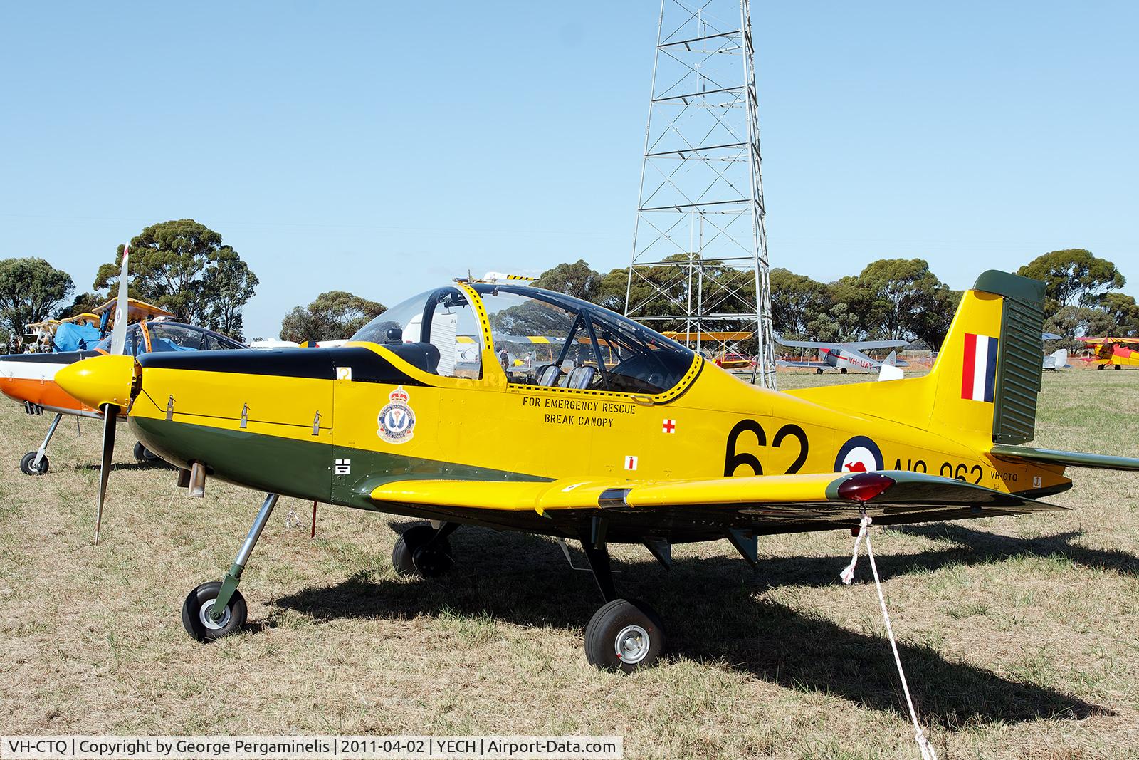VH-CTQ, 1975 Pacific CT-4A Airtrainer C/N 062, Antique Aeroplane Assn of Australia National Fly-in.