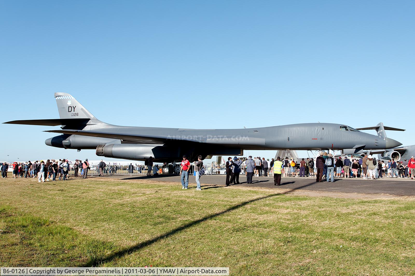 86-0126, 1986 Rockwell B-1B Lancer C/N 86, Australian International Air Show.
