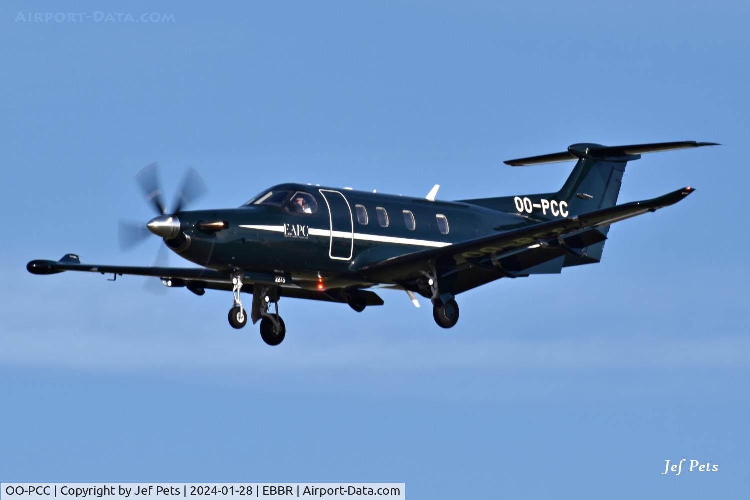 OO-PCC, 2023 Pilatus PC-12/47E NGX C/N 2273, Final approach at Brussels Airport.