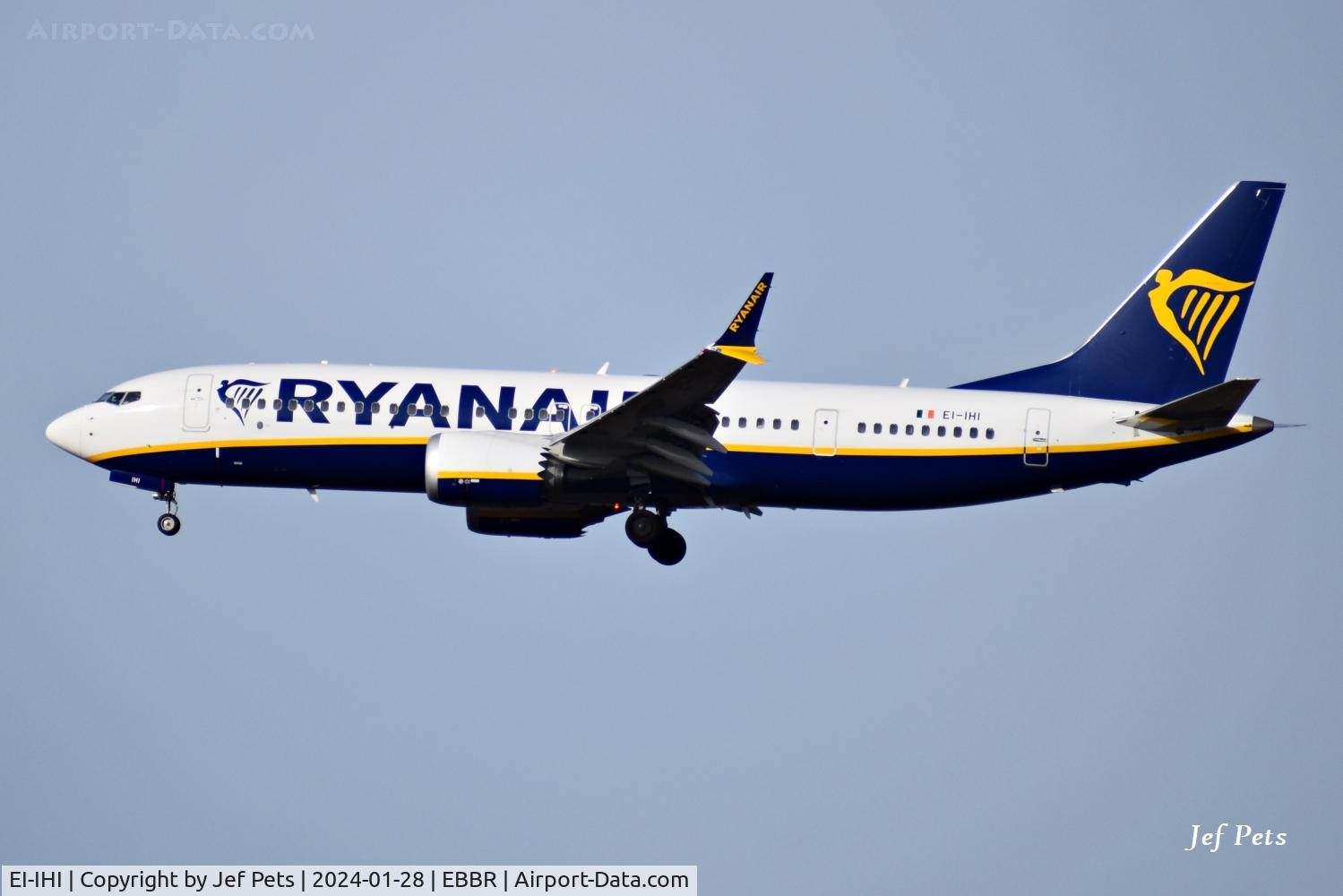 EI-IHI, 2023 Boeing 737-8-200 MAX C/N 67087, Final approach at Brussels Airport.