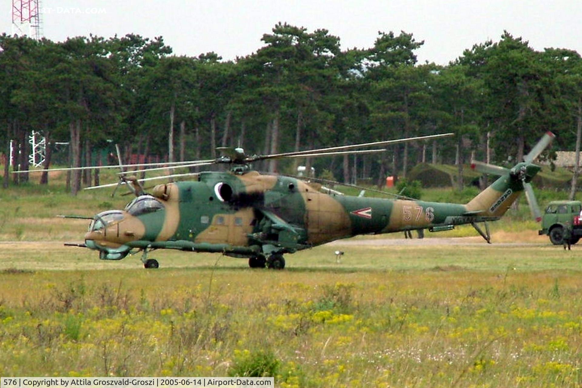 576, Mil Mi-24D Hind D C/N K220576, Jutas-Ujmajor. The Hungarian airforce is his practising base. Veszprém