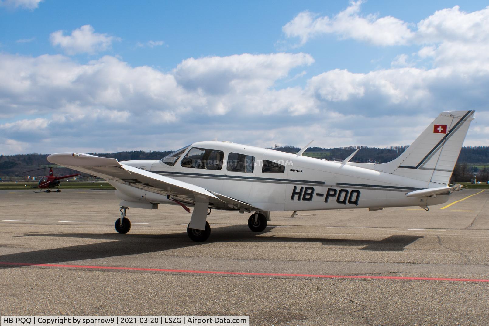 HB-PQQ, 1977 Piper PA-28R-201T Cherokee Arrow III C/N 28R-7703135, At Grenchen