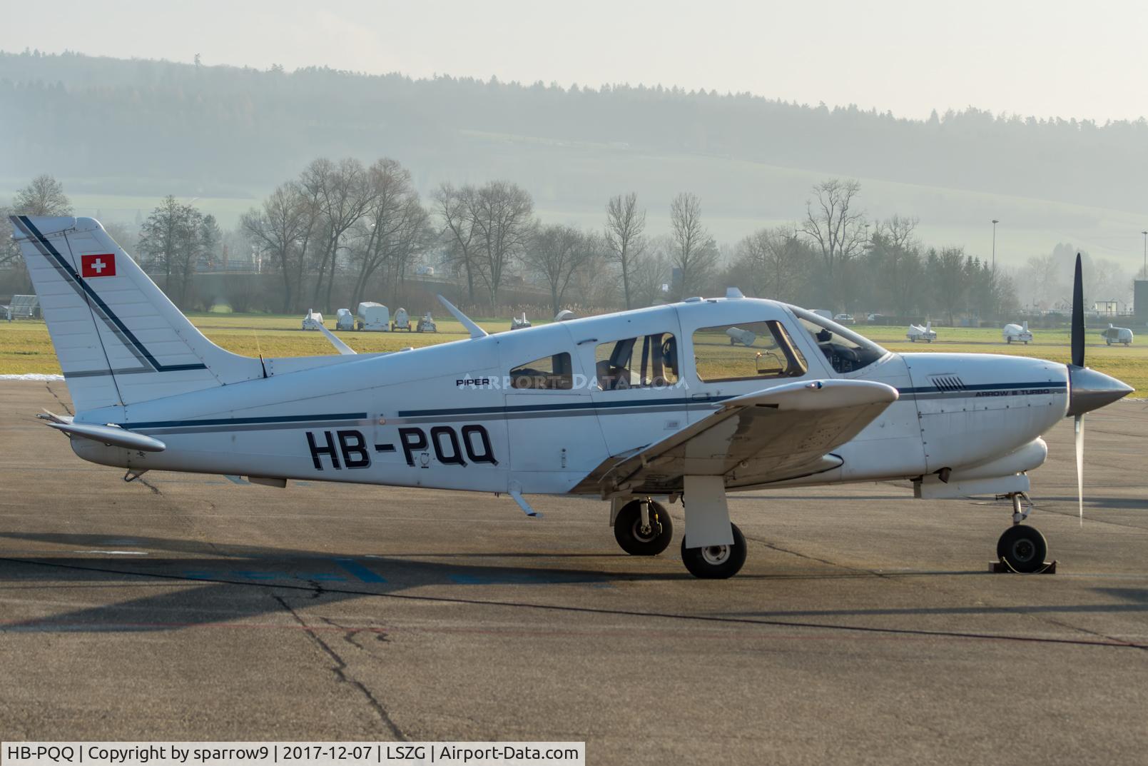 HB-PQQ, 1977 Piper PA-28R-201T Cherokee Arrow III C/N 28R-7703135, A winter day at Grenchen