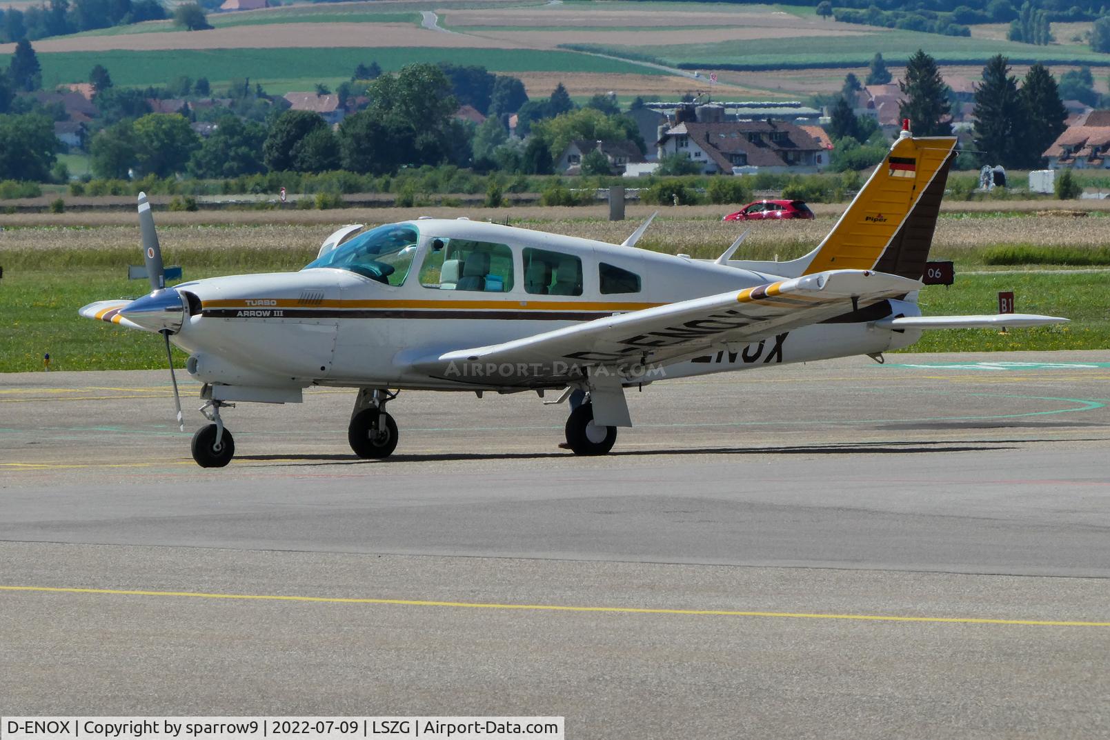D-ENOX, 1977 Piper PA-28R-201T Cherokee Arrow III C/N 28R-7703141, At Grenchen