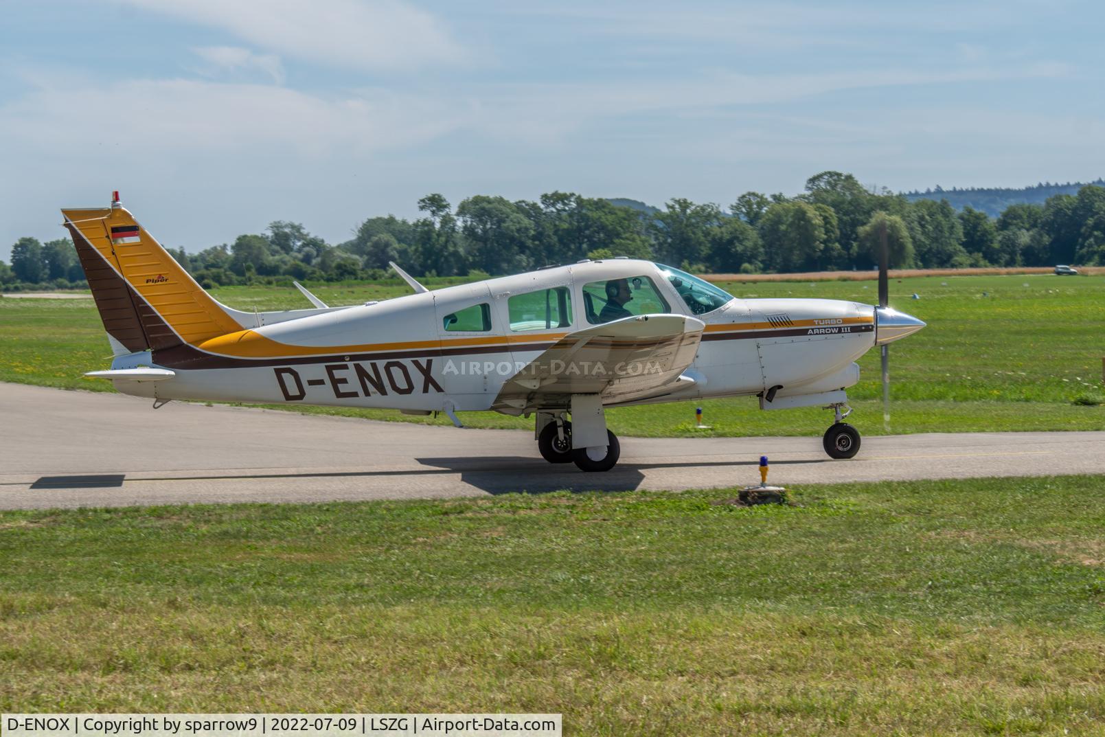 D-ENOX, 1977 Piper PA-28R-201T Cherokee Arrow III C/N 28R-7703141, At Grenchen