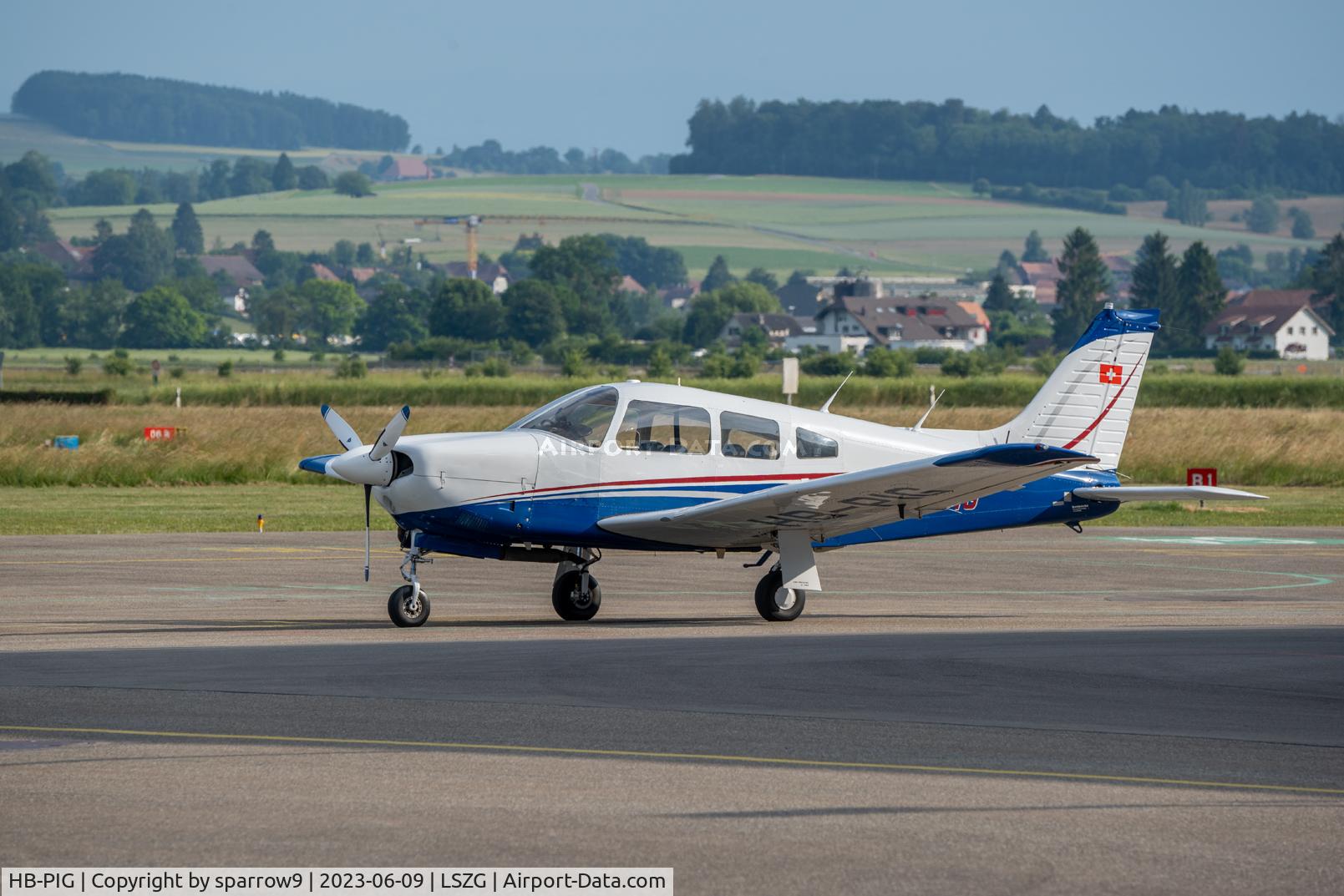 HB-PIG, 1978 Piper PA-28R-201 Cherokee Arrow III C/N 28R-7837261, At Grenchen. HB-registered since 1984-05-07