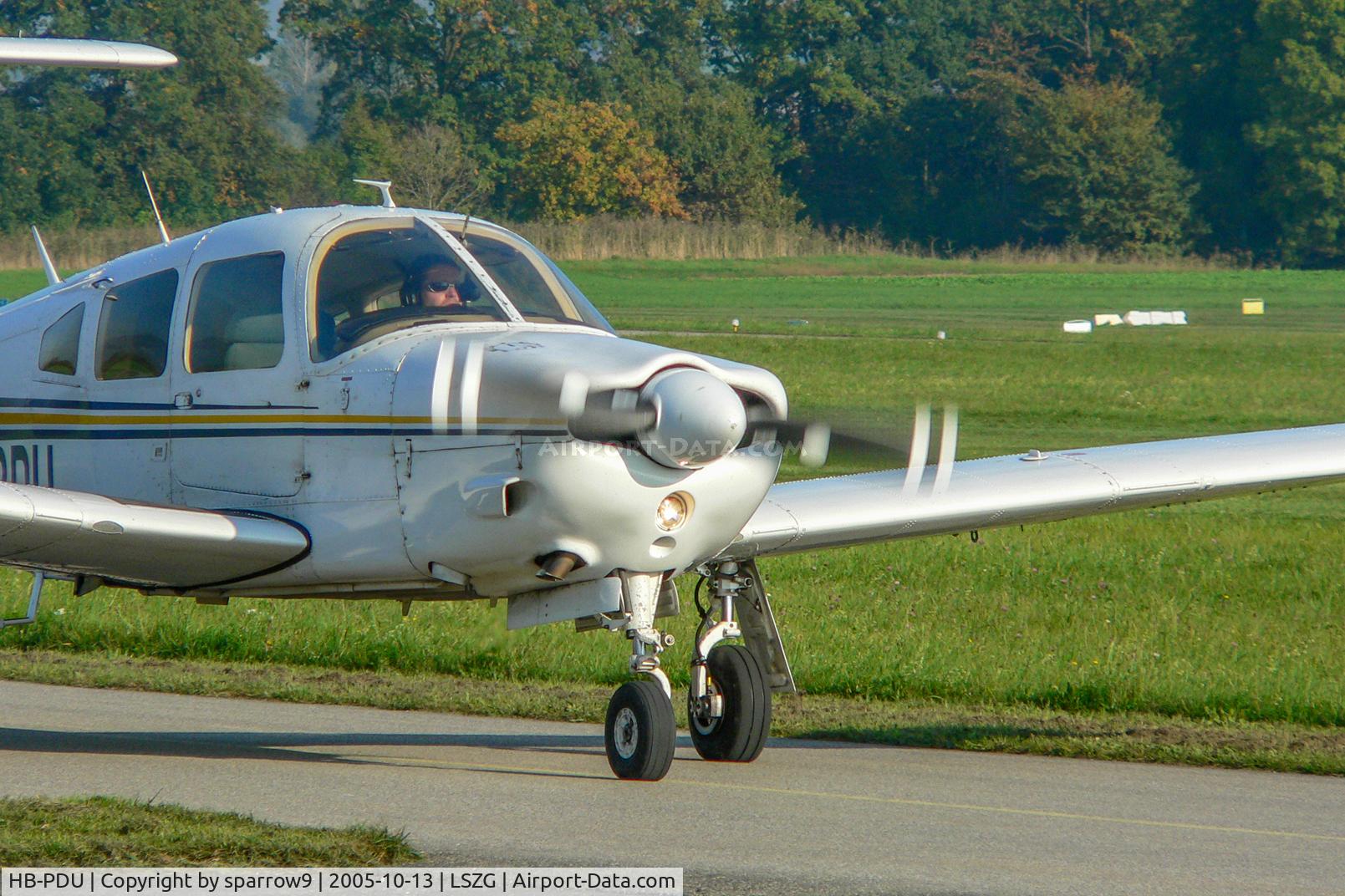 HB-PDU, 1979 Piper PA-28RT-201 Arrow IV C/N 28R-7918201, At Grenchen. HB-registered since 1970-07-19.