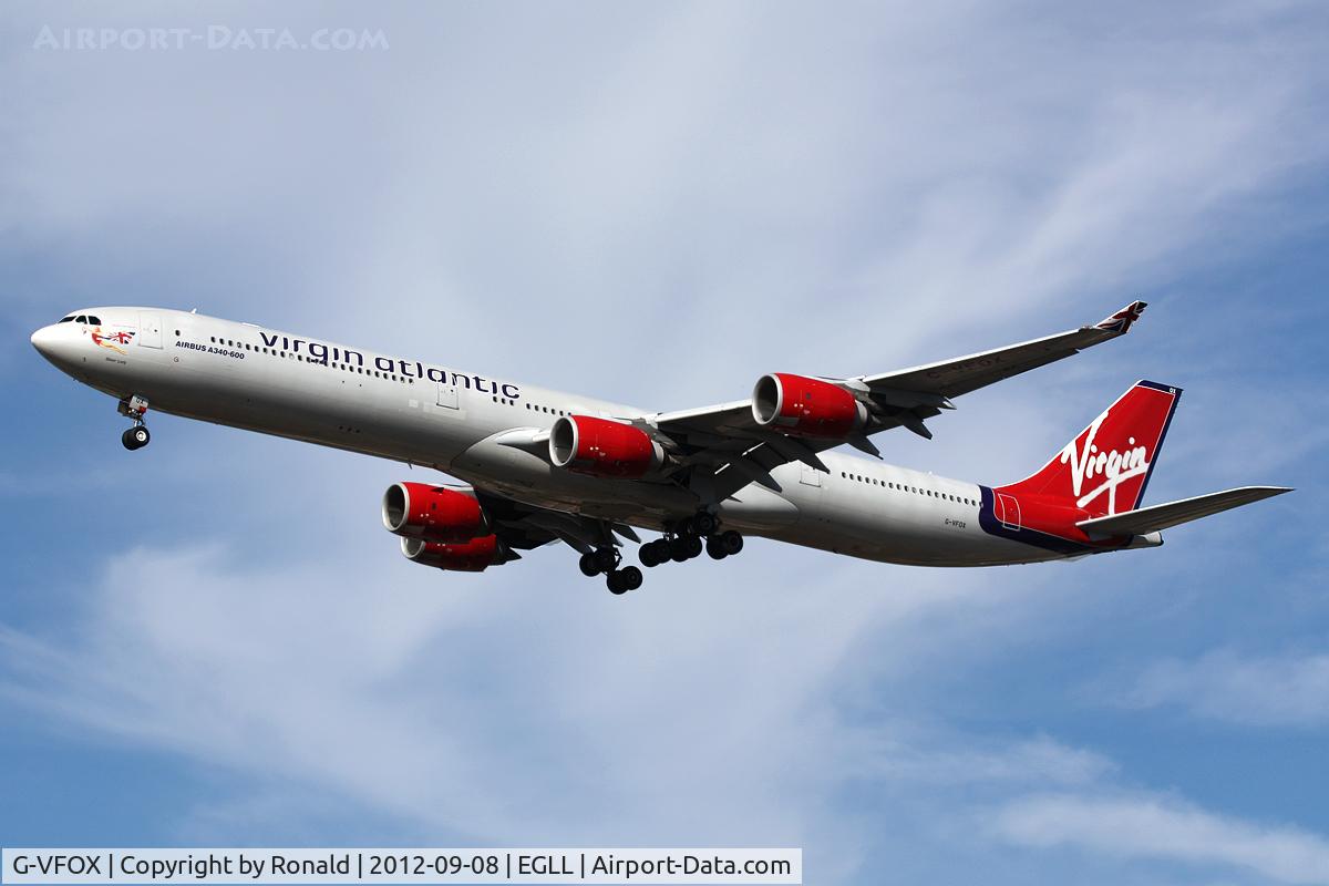 G-VFOX, 2002 Airbus A340-642 C/N 449, at lhr