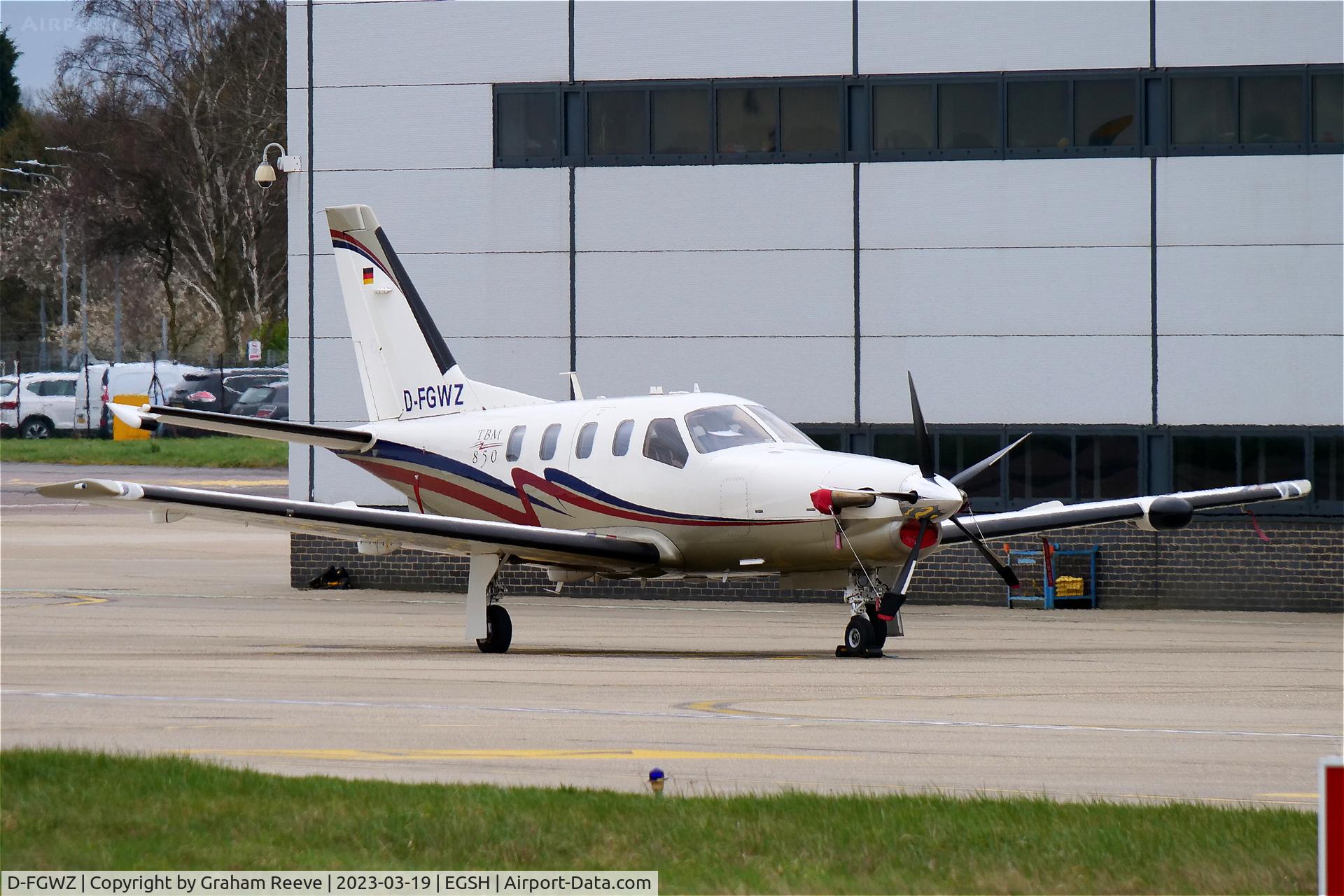 D-FGWZ, 2007 Socata TBM-850 C/N 394, Parked at Norwich.