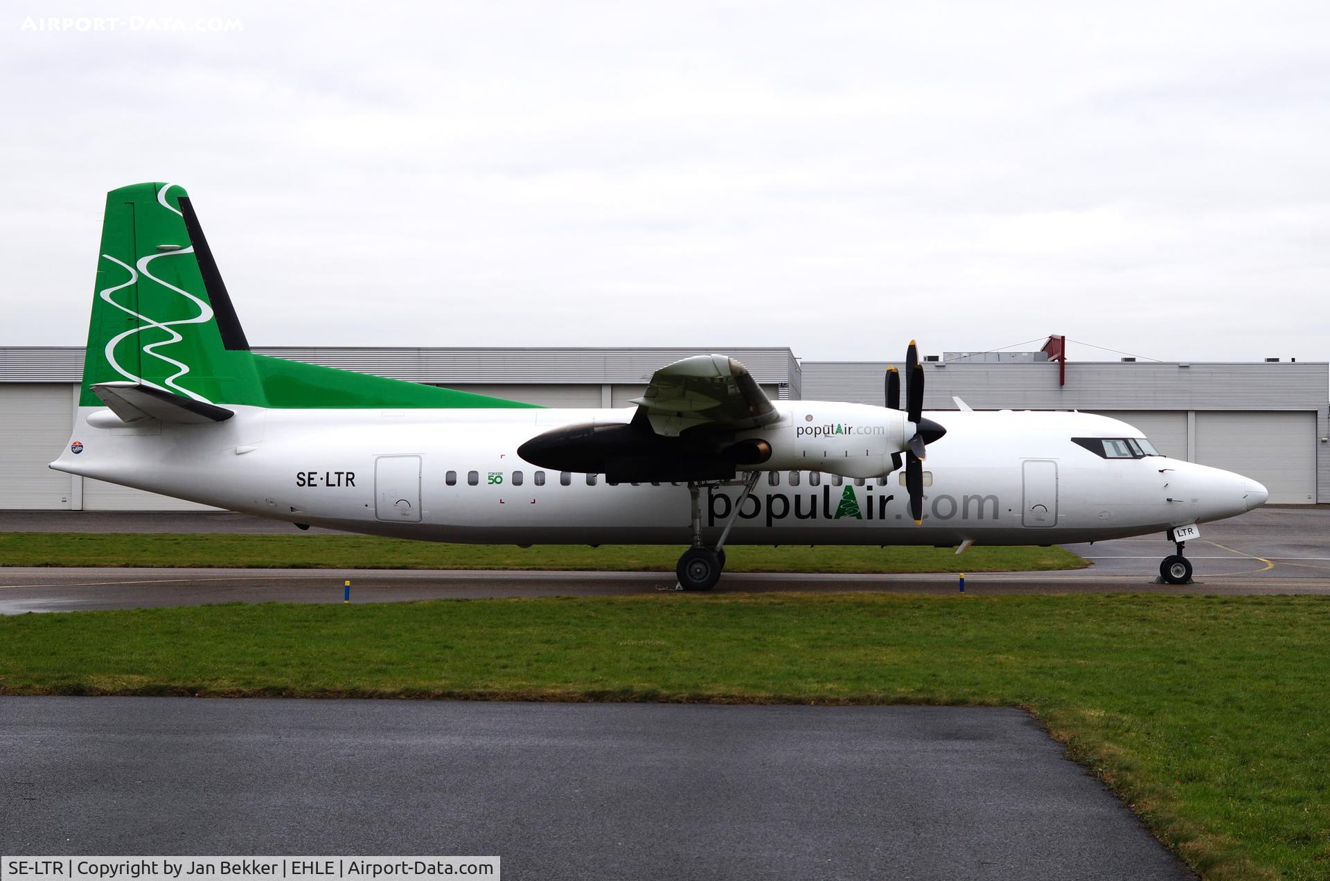SE-LTR, 1991 Fokker 50 C/N 20226, Here in its brand new outfit of populAir at Lelystad Airport where it was treated by Satys Aircraft painting