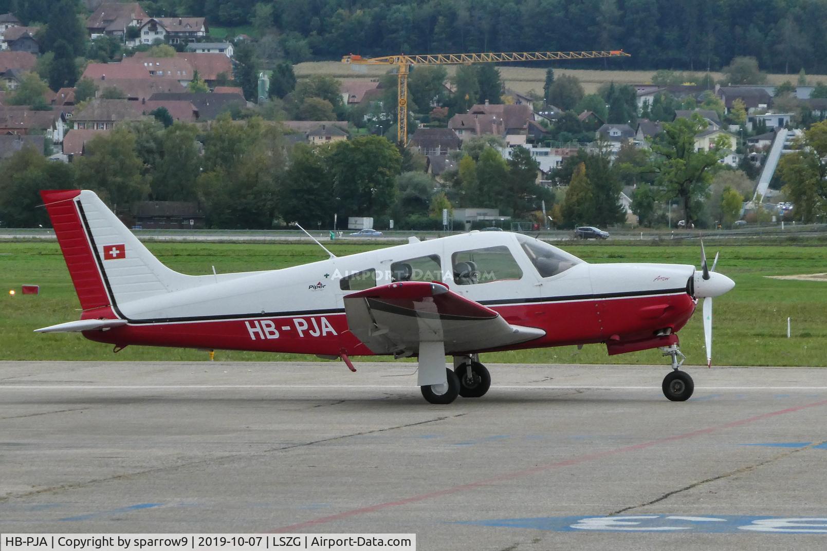 HB-PJA, 2002 Piper PA-28R-201 Cherokee Arrow III C/N 28-44089, Parked at Grenchen