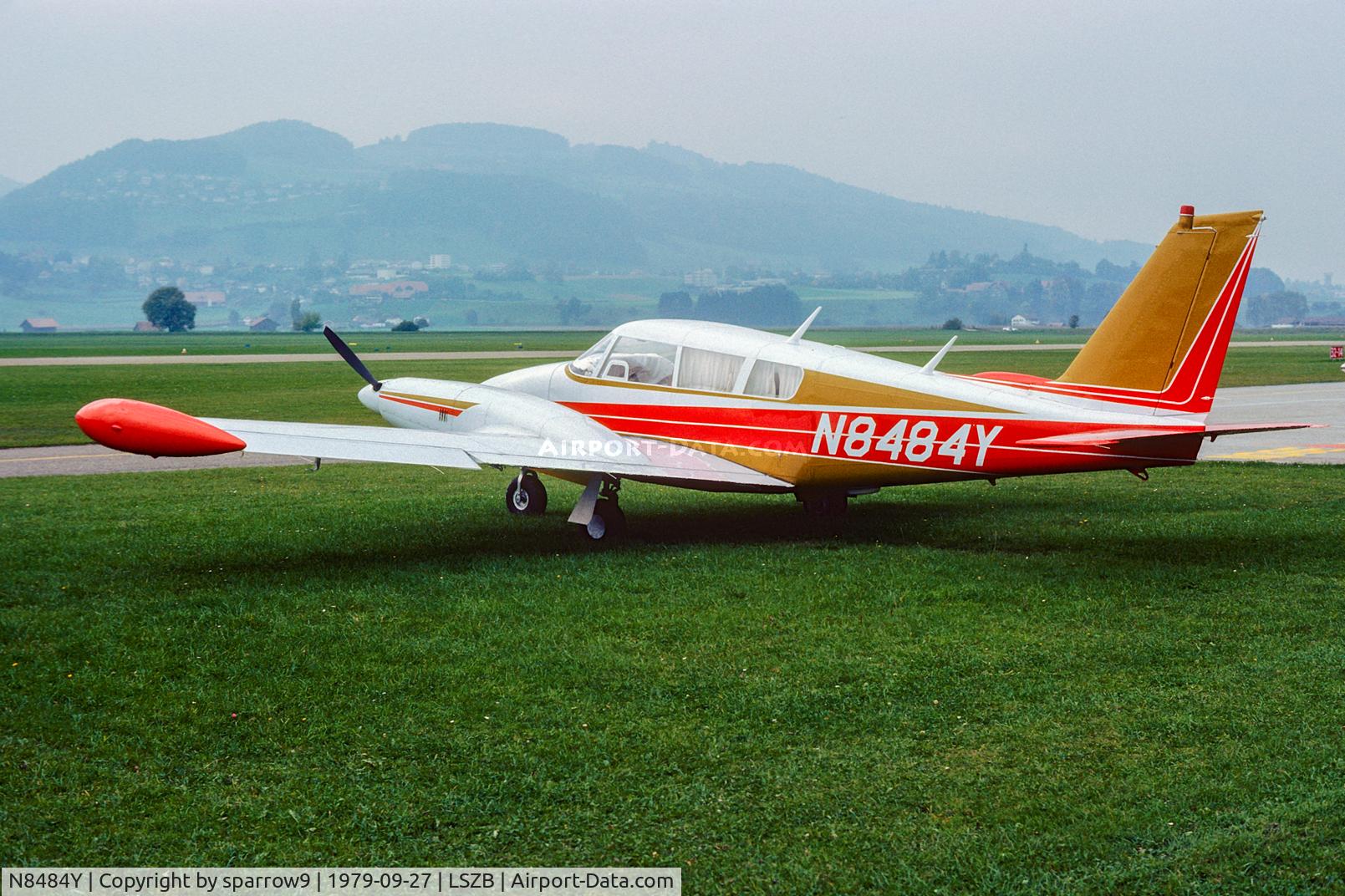 N8484Y, 1967 Piper PA-30 Twin Comanche C/N 30-1647, At Berne-Belp. Destroyed in bad weather. Scanned from a slide.