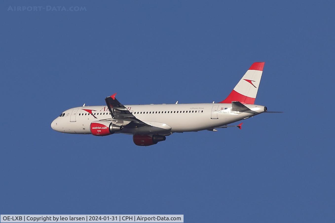 OE-LXB, 2008 Airbus A320-216 C/N 3482, Copenhagen 31.1.2024