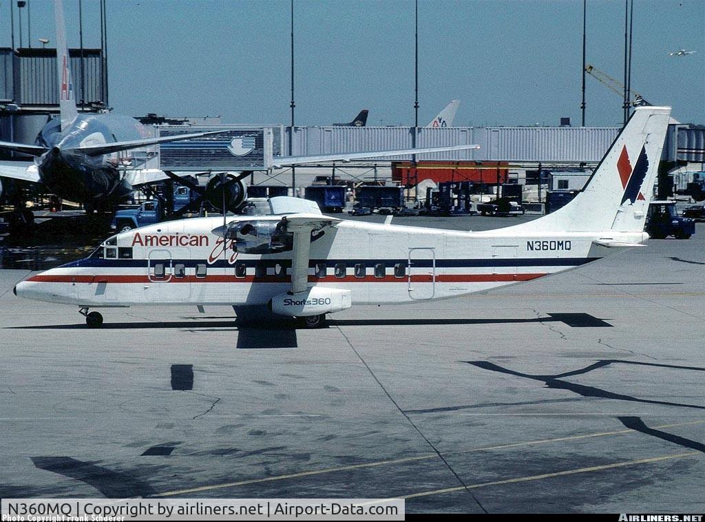 N360MQ, 1983 Short SD3-60-100 C/N SH3602, Simmons Airlines eventually became American Eagle.  This aircraft did have the Simmons Livery paint job when it first started flying